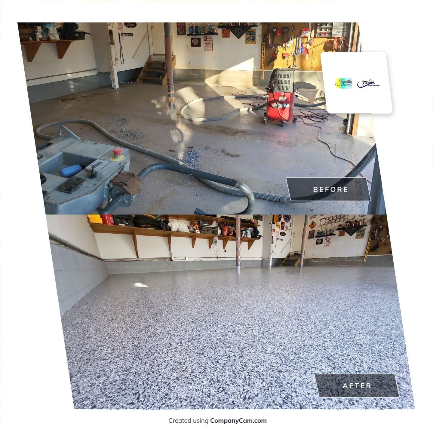 Garage Floor Coating using Penntek by Spectrum Painting, LLC