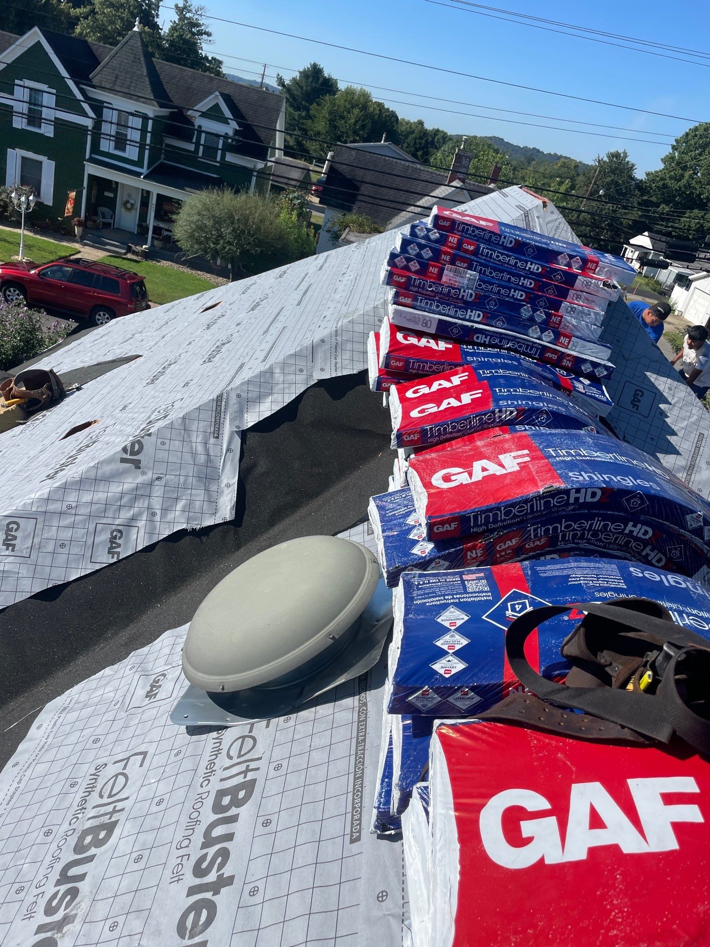 Residential Roofing Installation using GAF Timberline HDZ Charcoal by Rainstoppers Roofing