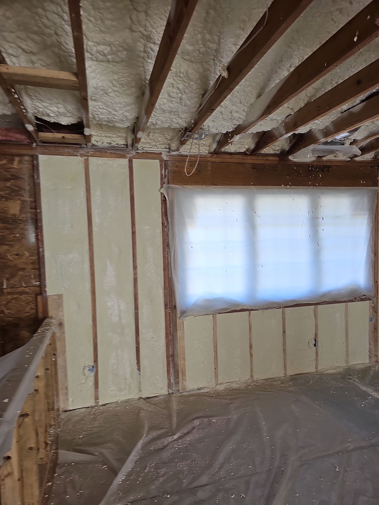 Basement Exterior Walls using Closed Cell Spray Foam by NYS Foam & Energy