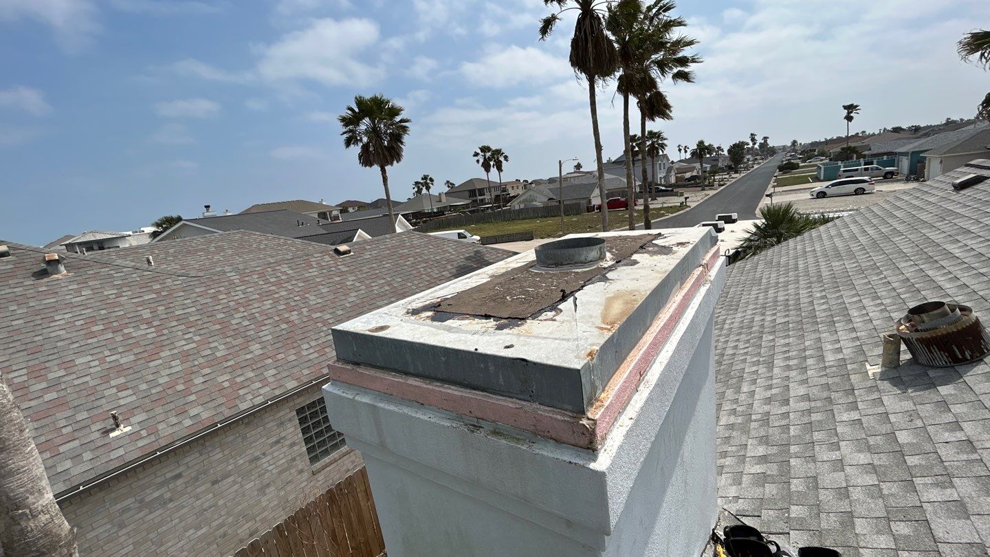 Residential Roofing Repair using Galvanized Chimney Cap & Chase by Lighthouse Roofing