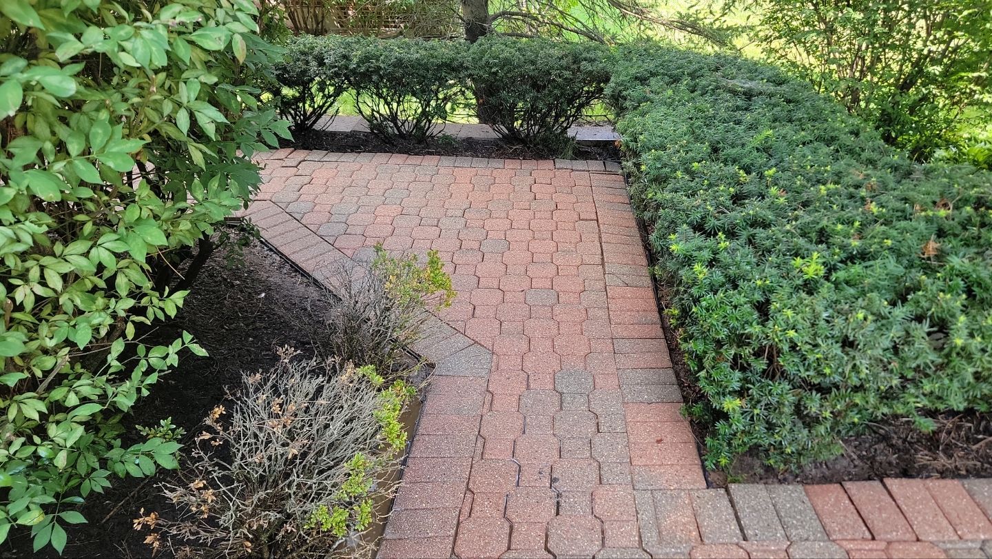 Brick paver repair, clean and seal by Northern Power Washing LLC.