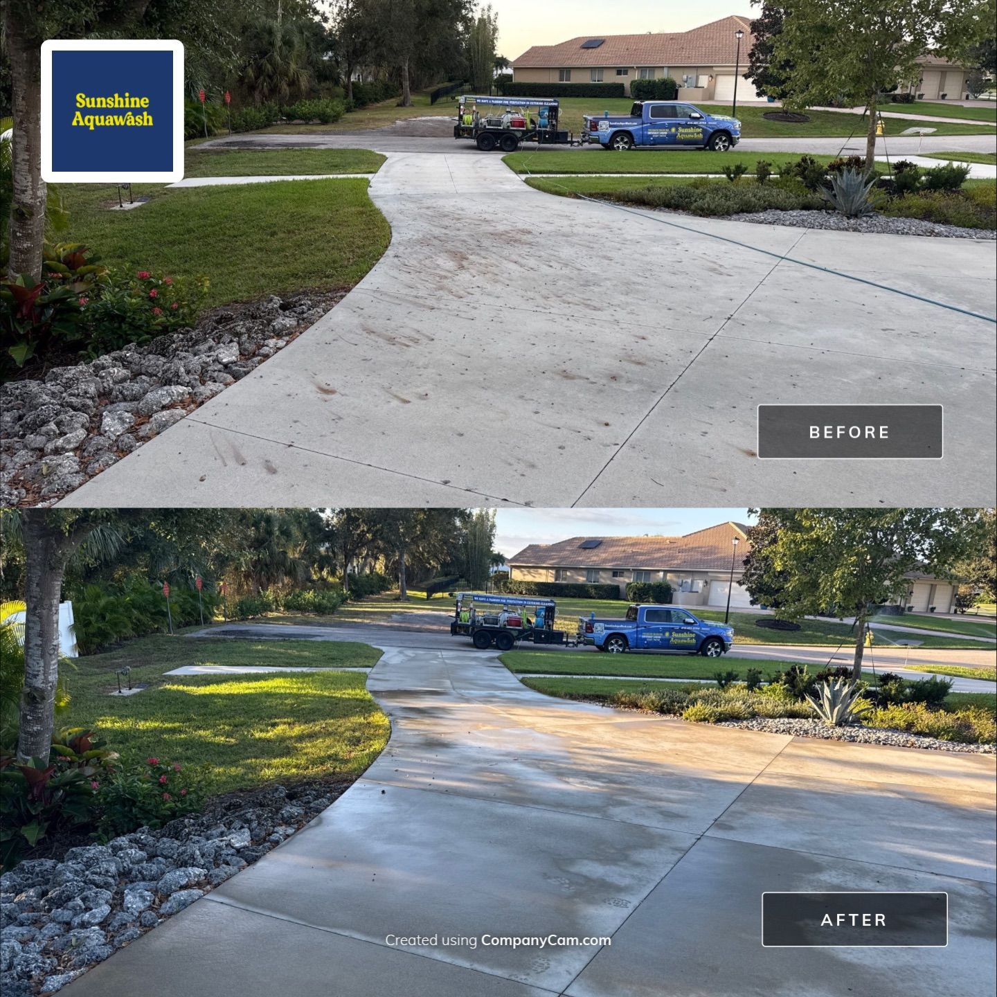 🏡 Large Concrete Driveway & Sidewalk Cleaning – Winding River Community, Bradenton, FL by Sunshine AquaWash
