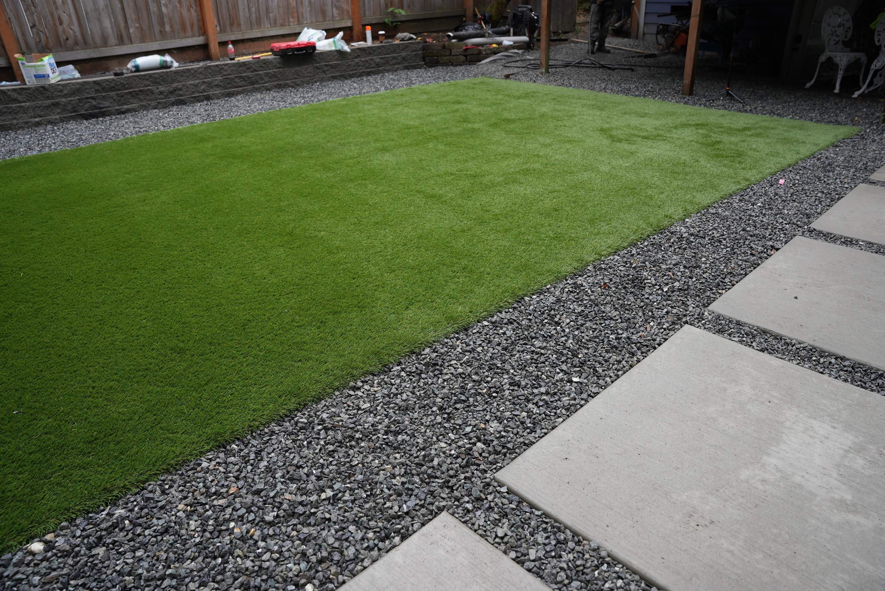 Turf Installation, Retaining Wall & Concrete Walkway | Seattle  by Jireh Asphalt & Concrete Inc 