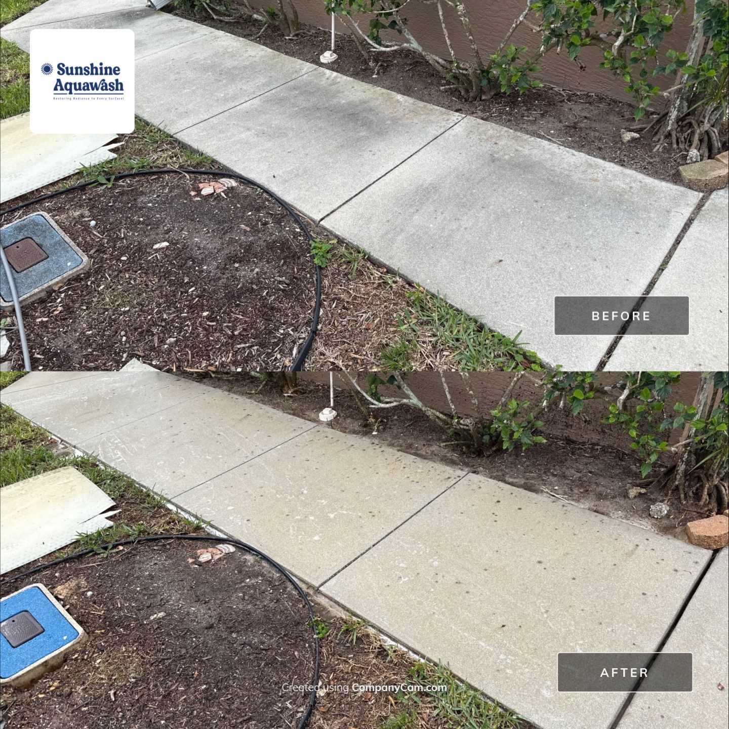 Concrete Driveway & Sidewalk Cleaning in Captain’s Court Condos – Palmetto, FL by Sunshine AquaWash