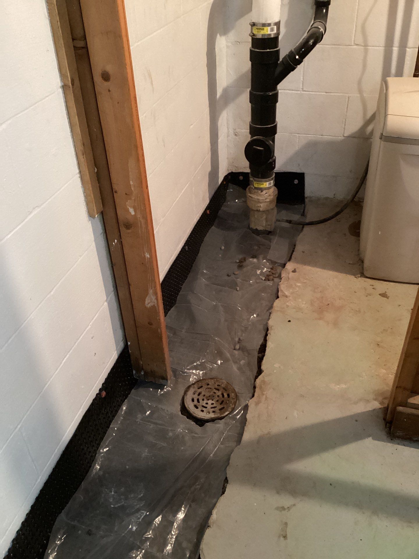 Drain tile in Woodbury by Waterproofing Northeast