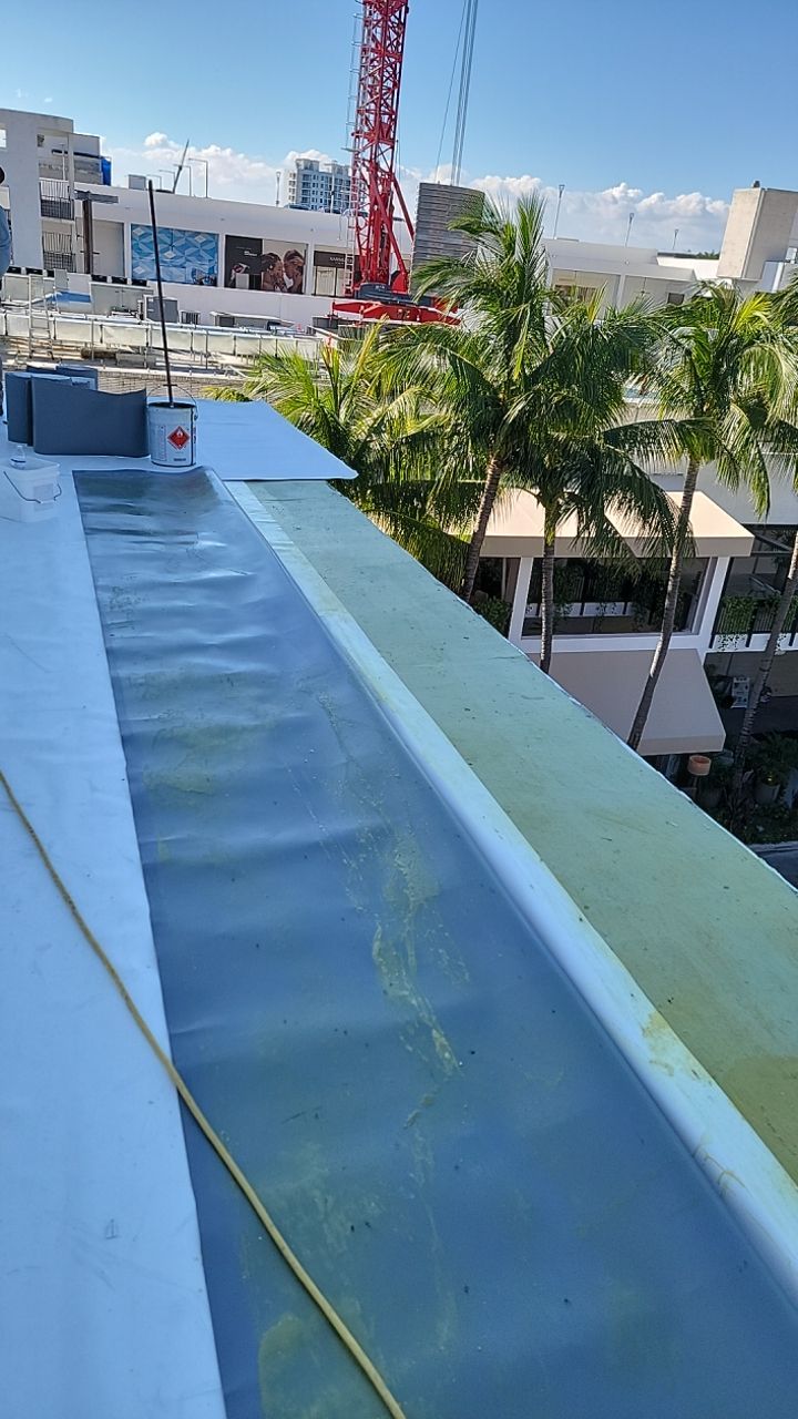 Commercial TPO Roofing Installation for Bal Harbour Porte Cochere by AJF ROOFING INC