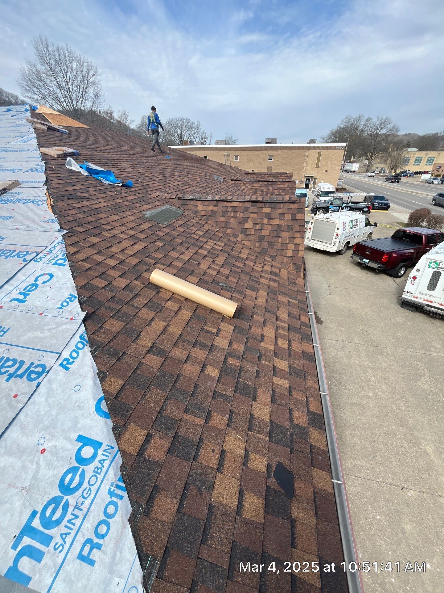 Commercial Roofing Installation using Certainteed Landmark Pro Shingles by Fahey Roofing + Contracting