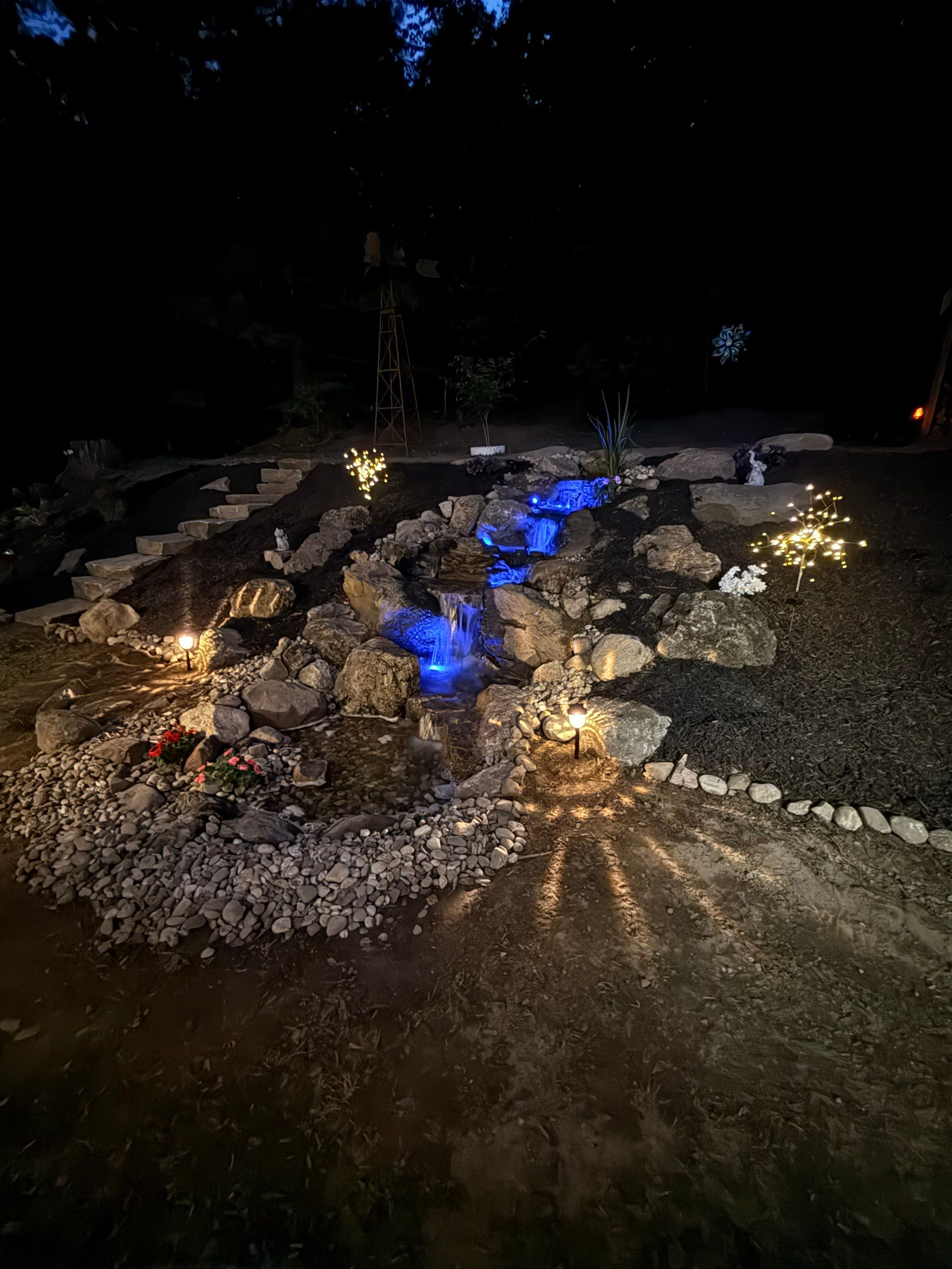 Complete Rebuild of a Pondless Waterfall in Palmer by Wicked Water Gardens