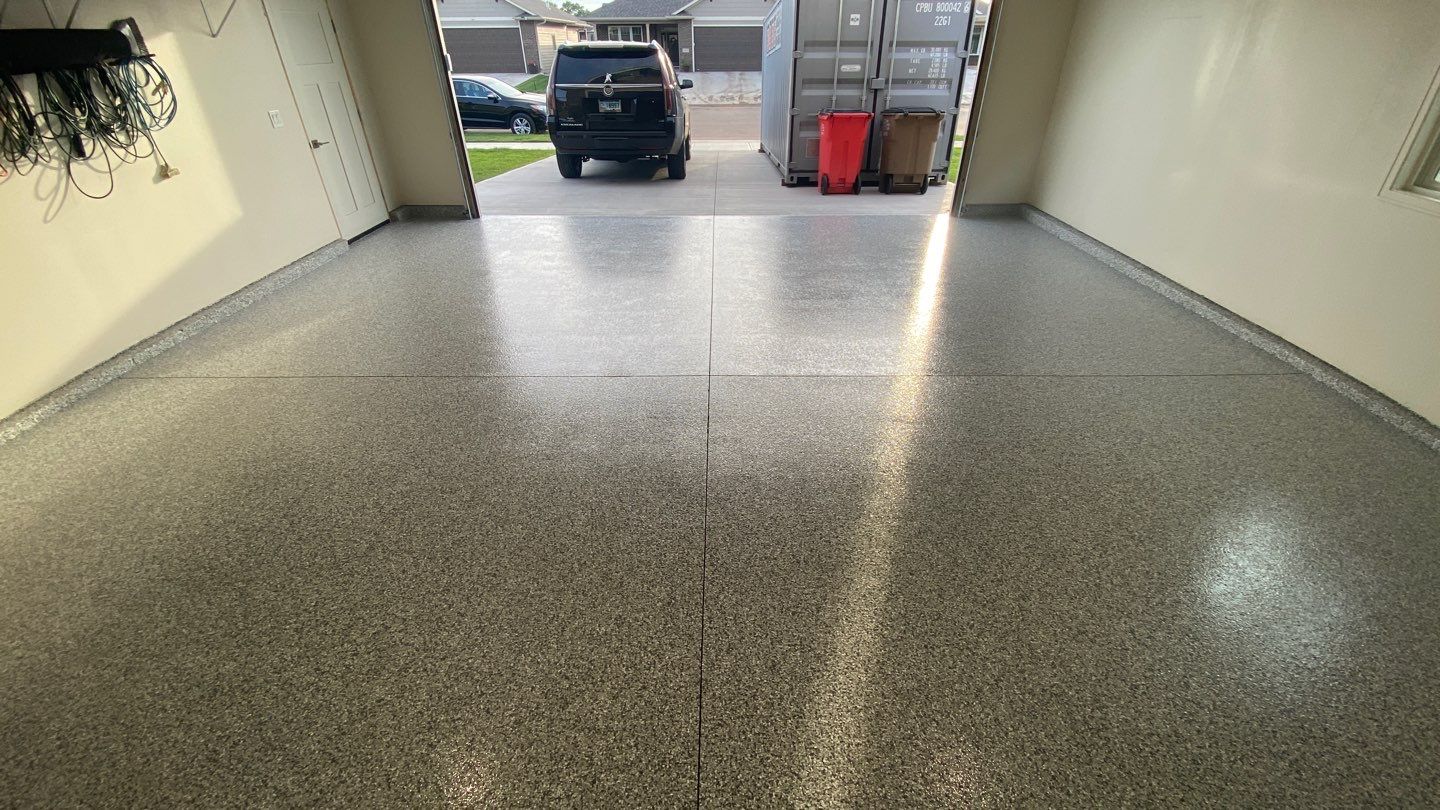 Garage using Slate Stone by Select Painting, Coatings & Garage Cabinets