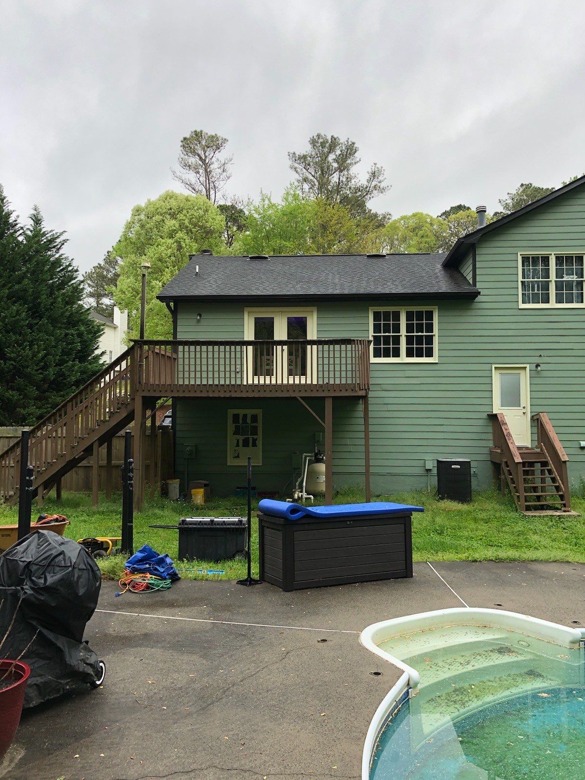 Elevated Pressure-Treated Wood Deck Replacement in Marietta by Swift Home Renovations