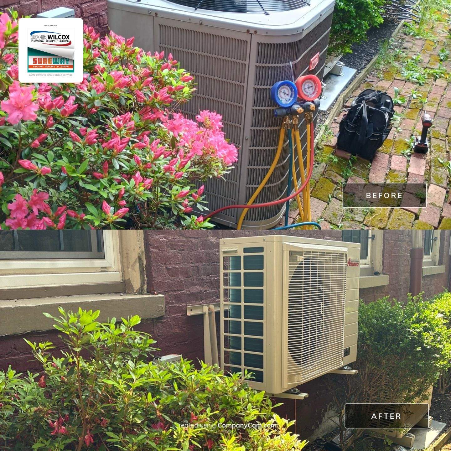 Replacing old AC with new S-Series Side Discharge System by Sureway Comfort John Wilcox Plumbing Heating Cooling