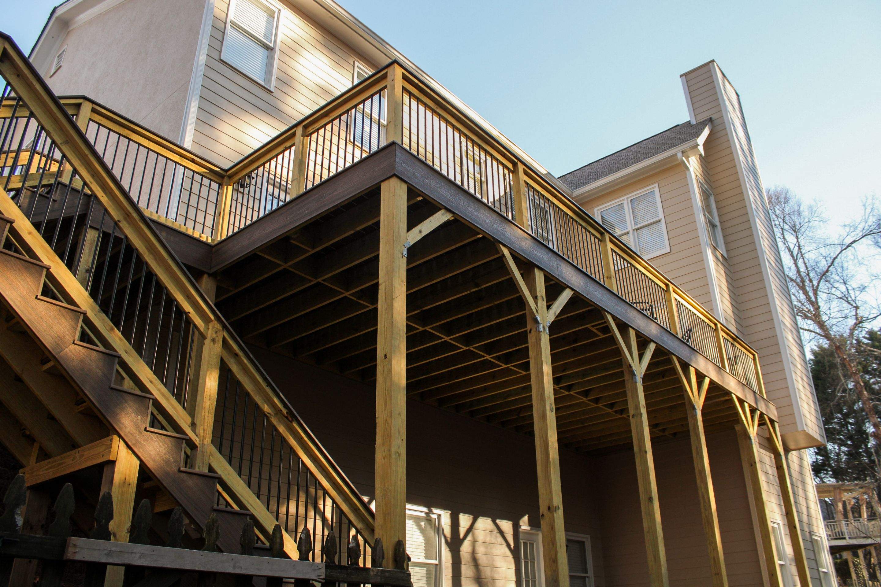 Roswell, GA Deck Build using Trex Enhance Natural Series by Nelson Exteriors 