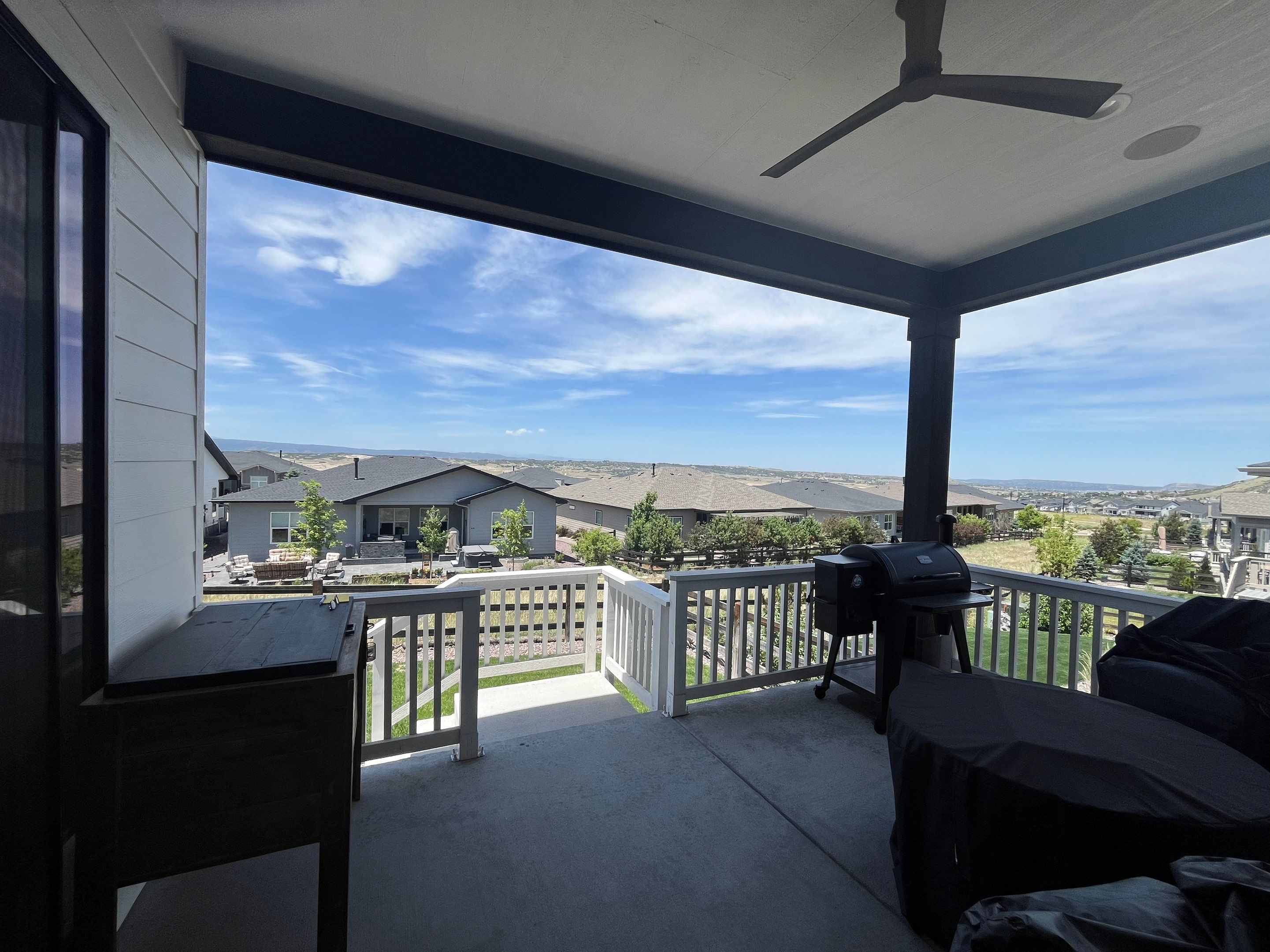 Motorized Exterior MagnaTrack Screen Installation for Castle Rock Patio by Outdoor Solutions Colorado