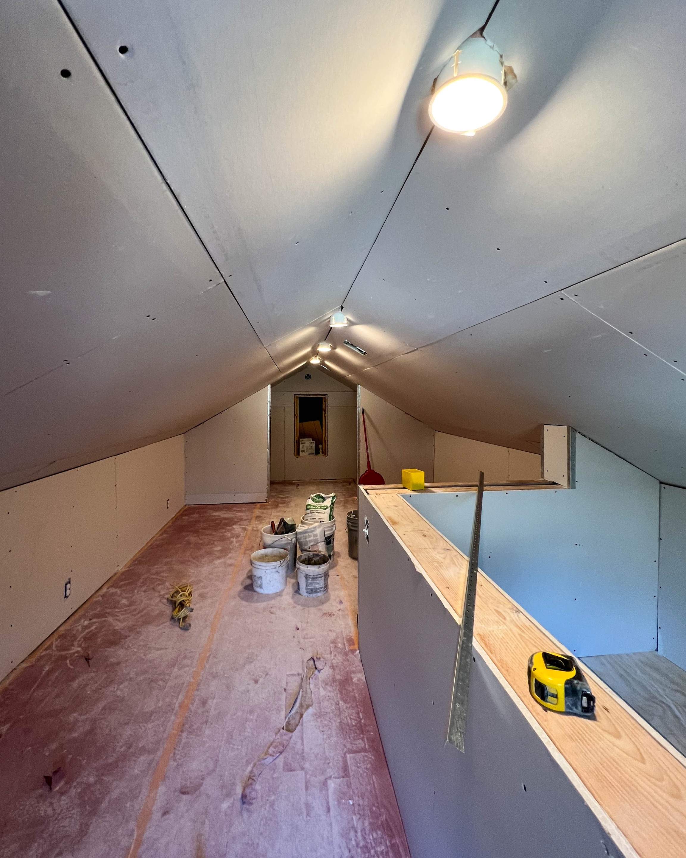 Attic Room Finished with Drywall by Villegas Remodeling, LLC
