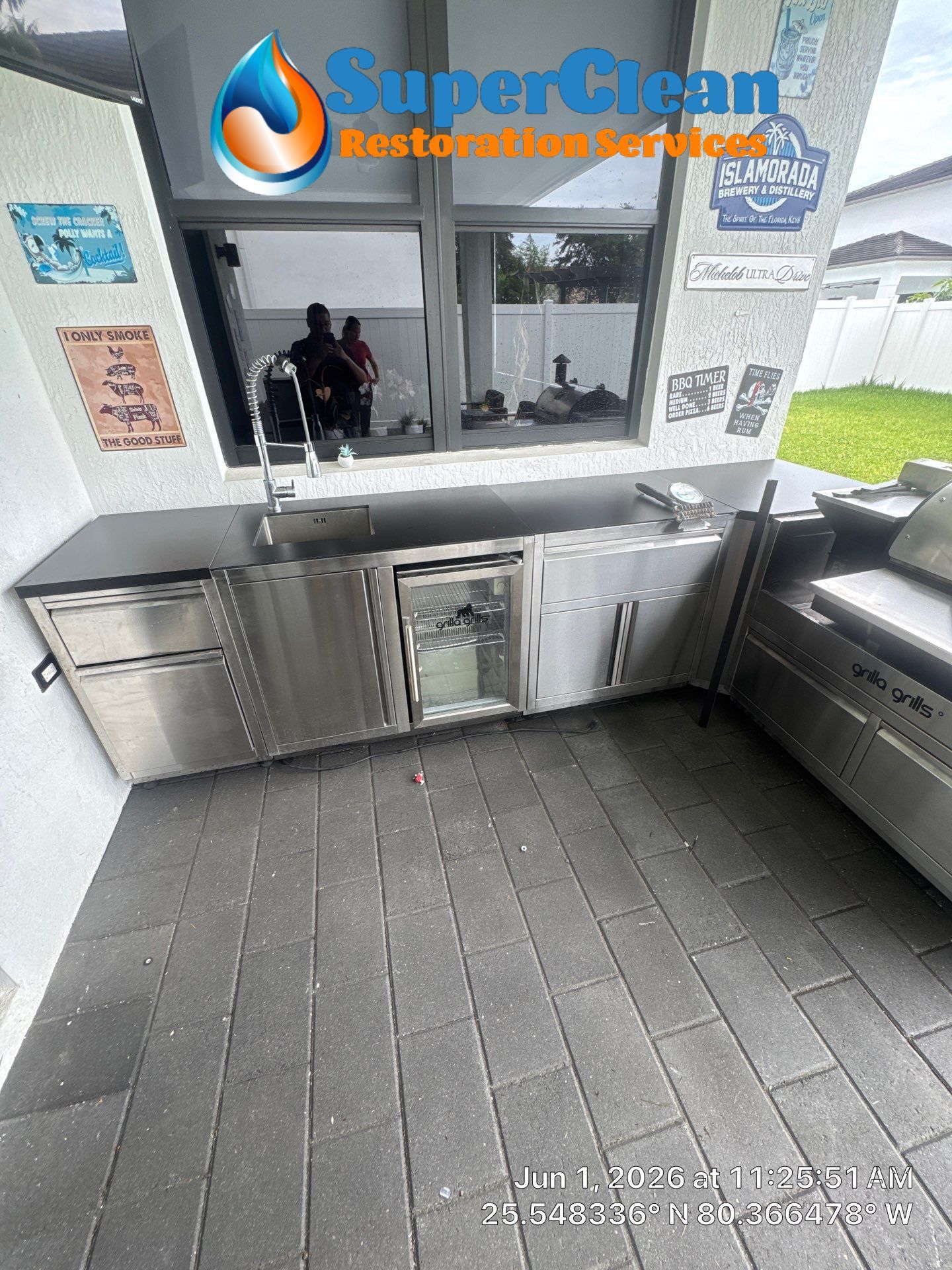 Stainless Steel Outdoor Kitchen Deep Cleaning in Homestead, Florida by SuperClean