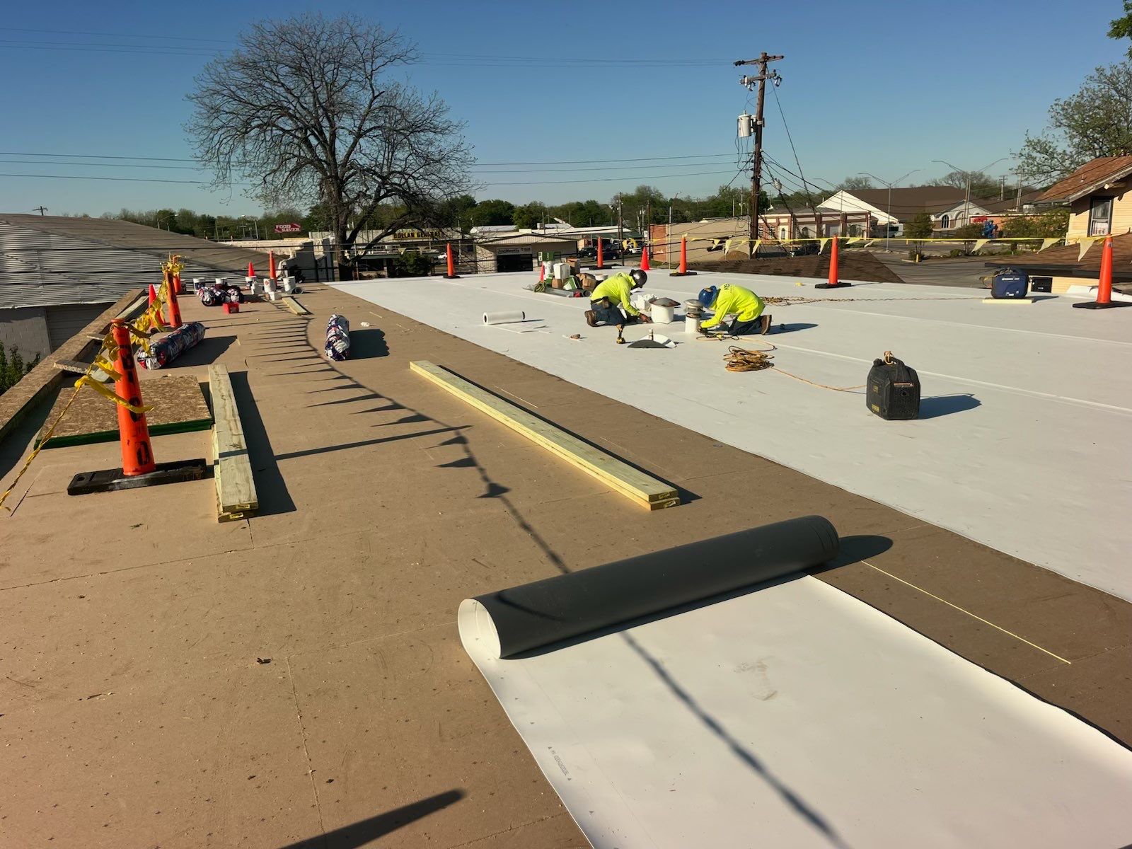 Commercial TPO Roof Replacement in Ardmore for McLish Church by BANA Roofing and Solar Supply