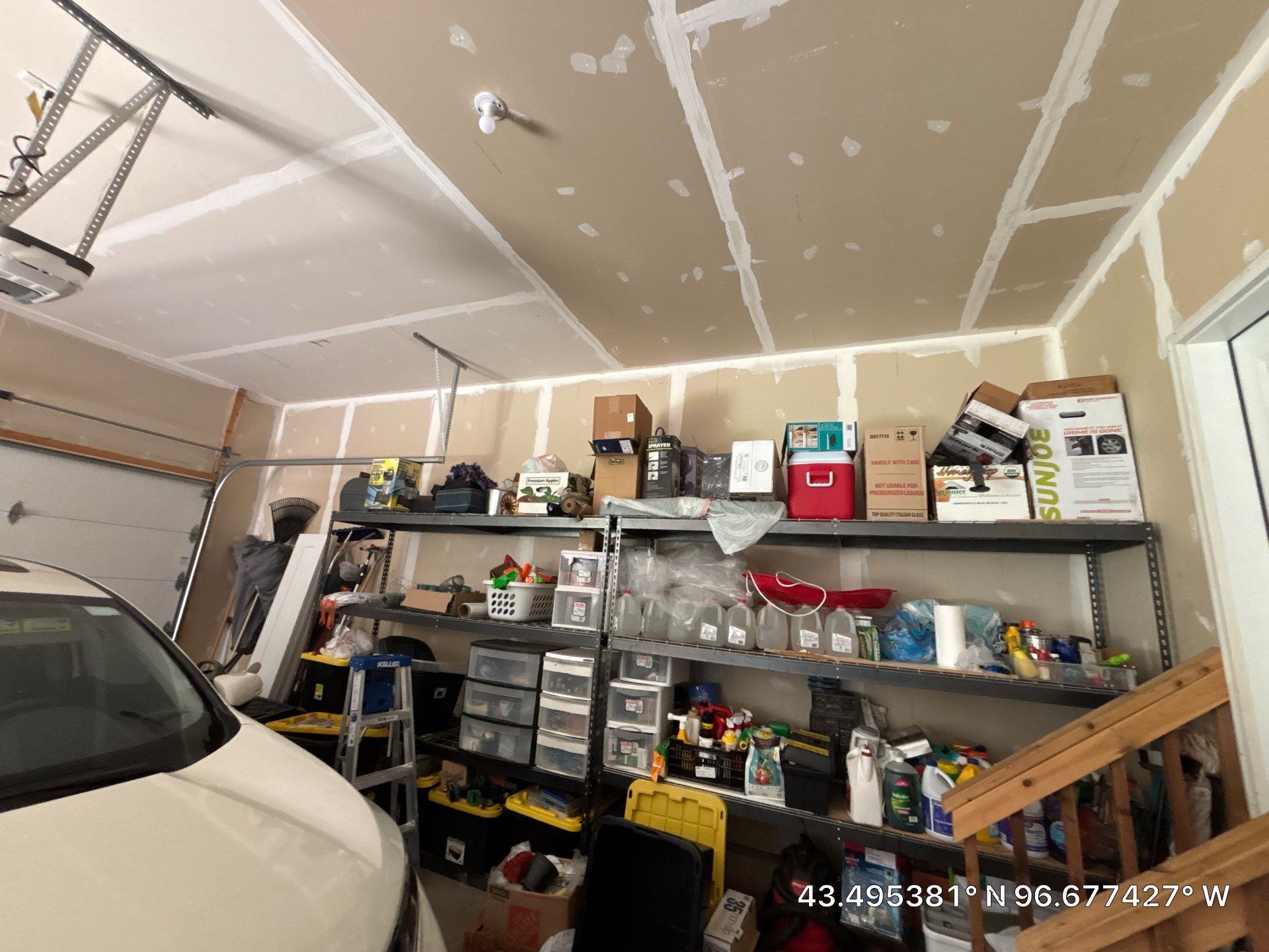 Full Garage Interior Drywall Finishing and Priming in Sioux Falls by Select Painting, Coatings & Garage Cabinets