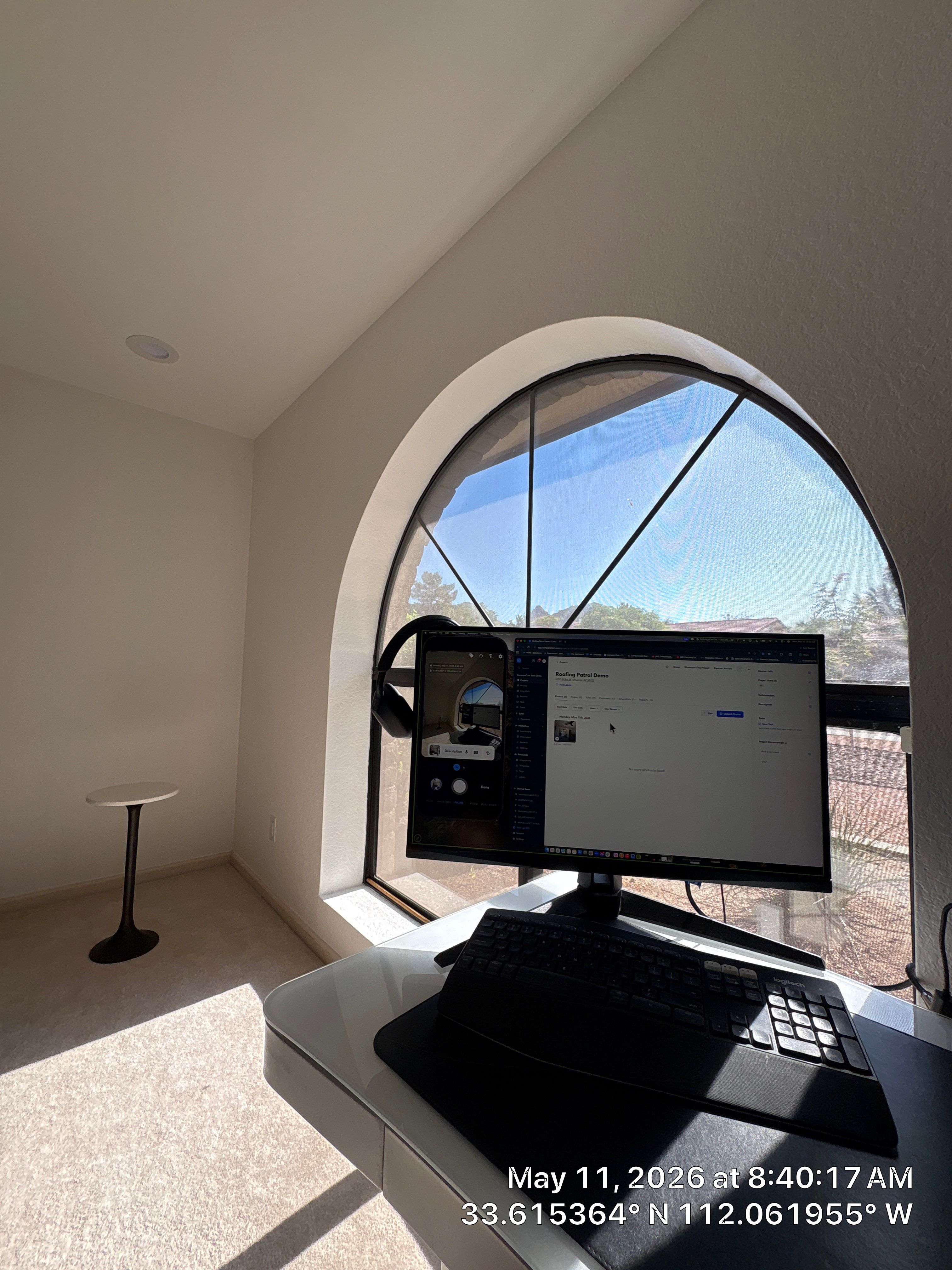 Modern Home Office Renovation and Media Wall Installation in Phoenix by CompanyCam Sales Demo