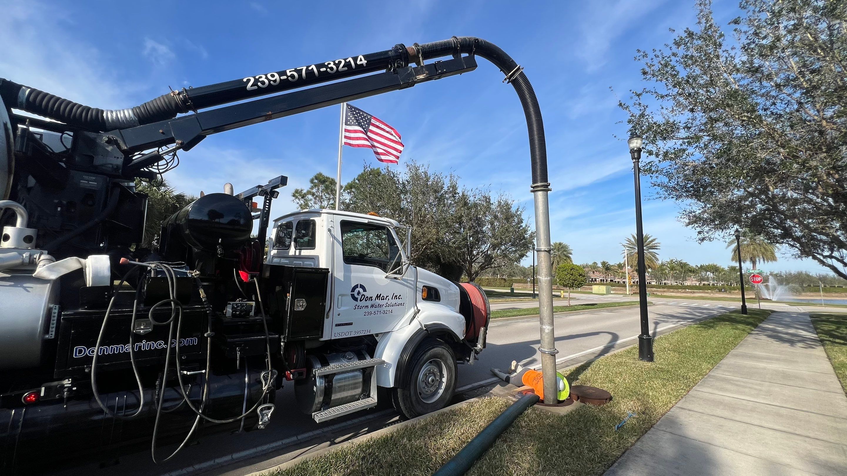 Naples Association Catch Basin Cleaning using Vactor Truck by APS Power & Water