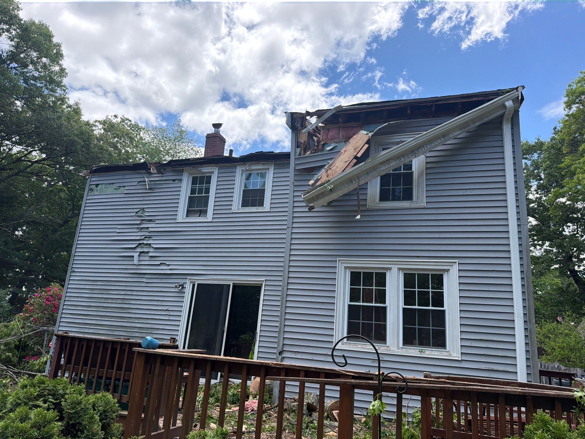 Emergency Temporary repair due to a Tree impact in North Reading by Boston Board Up