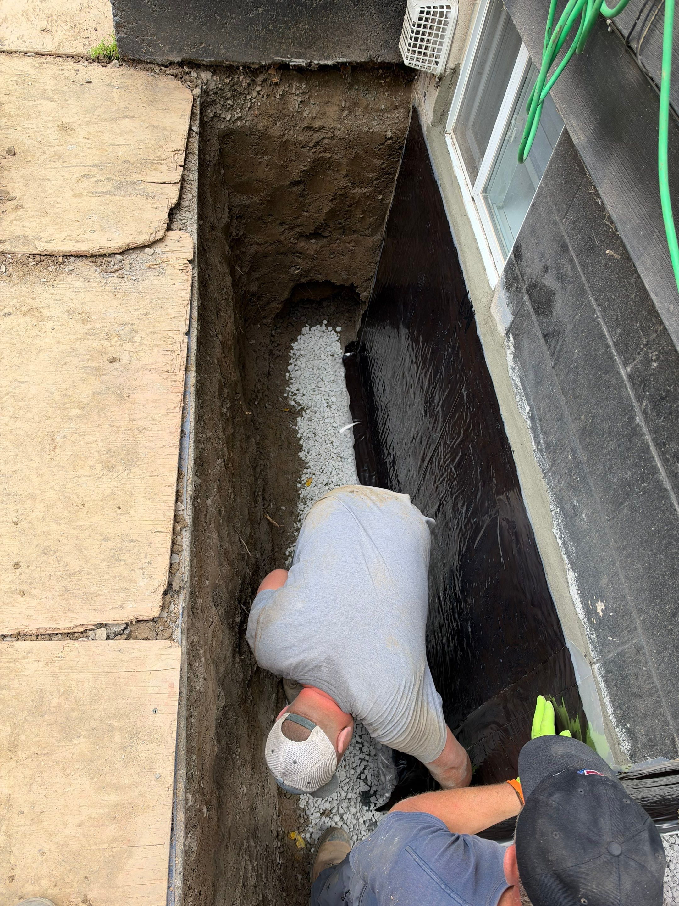Exterior Foundation Waterproofing and Weeping Tile Installation in Hamilton by Canada Waterproofers Inc