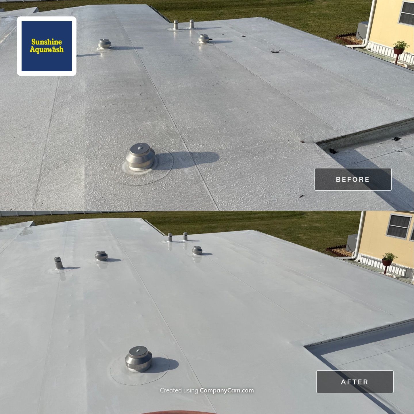 Mobile Home Soft Wash & TPO Roof Cleaning in Leisure Lake Mobile Home Park – Palmetto, FL by Sunshine AquaWash