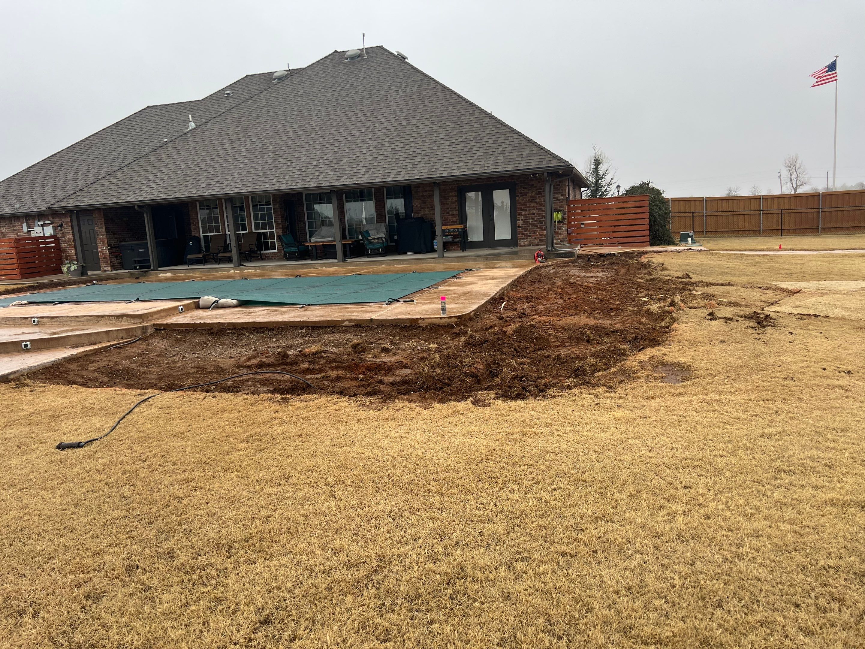 Landscape installation w/ irrigation and landscape lighting by Clays Services Inc
