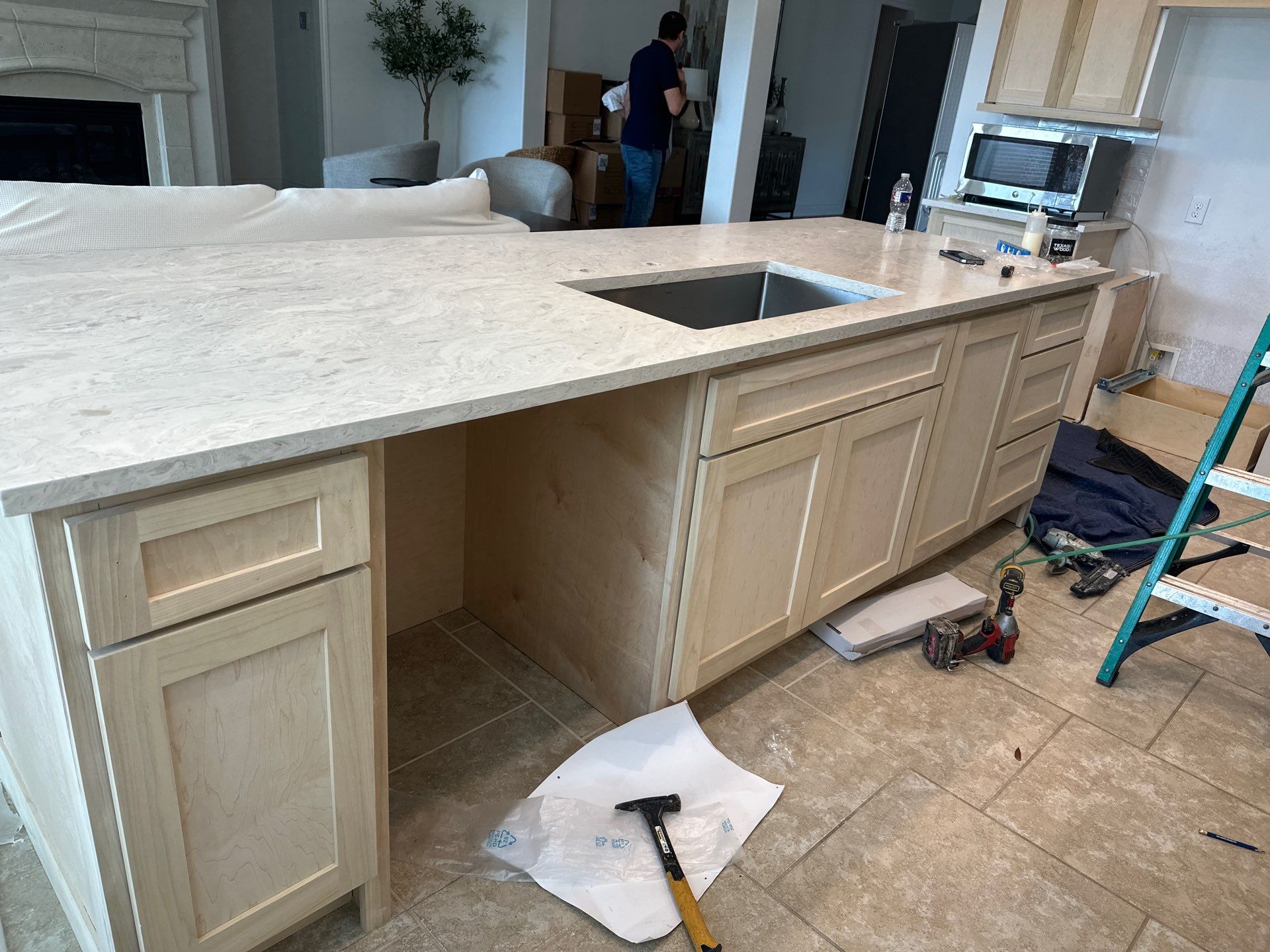 Kitchen Remodel using Water mitigation equipment by L&T General Contractors and Restoration INC
