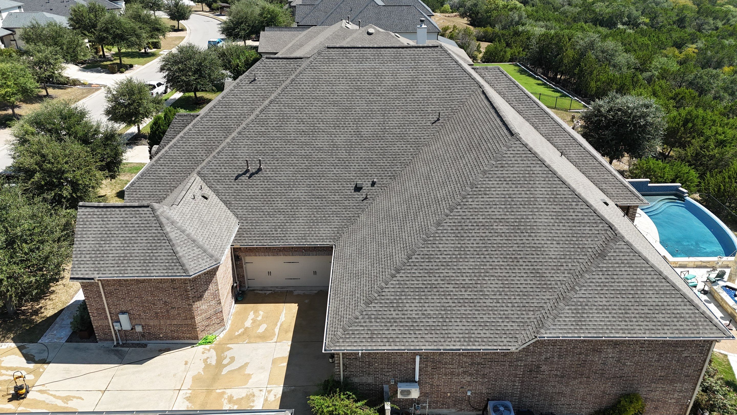 Residential Roof Replacement using GAF - HDZ - Weathered Wood by Action Exteriors Austin