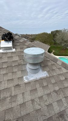 Residential Roofing Repair using Custom Fabricated Steel Spark Arrestor