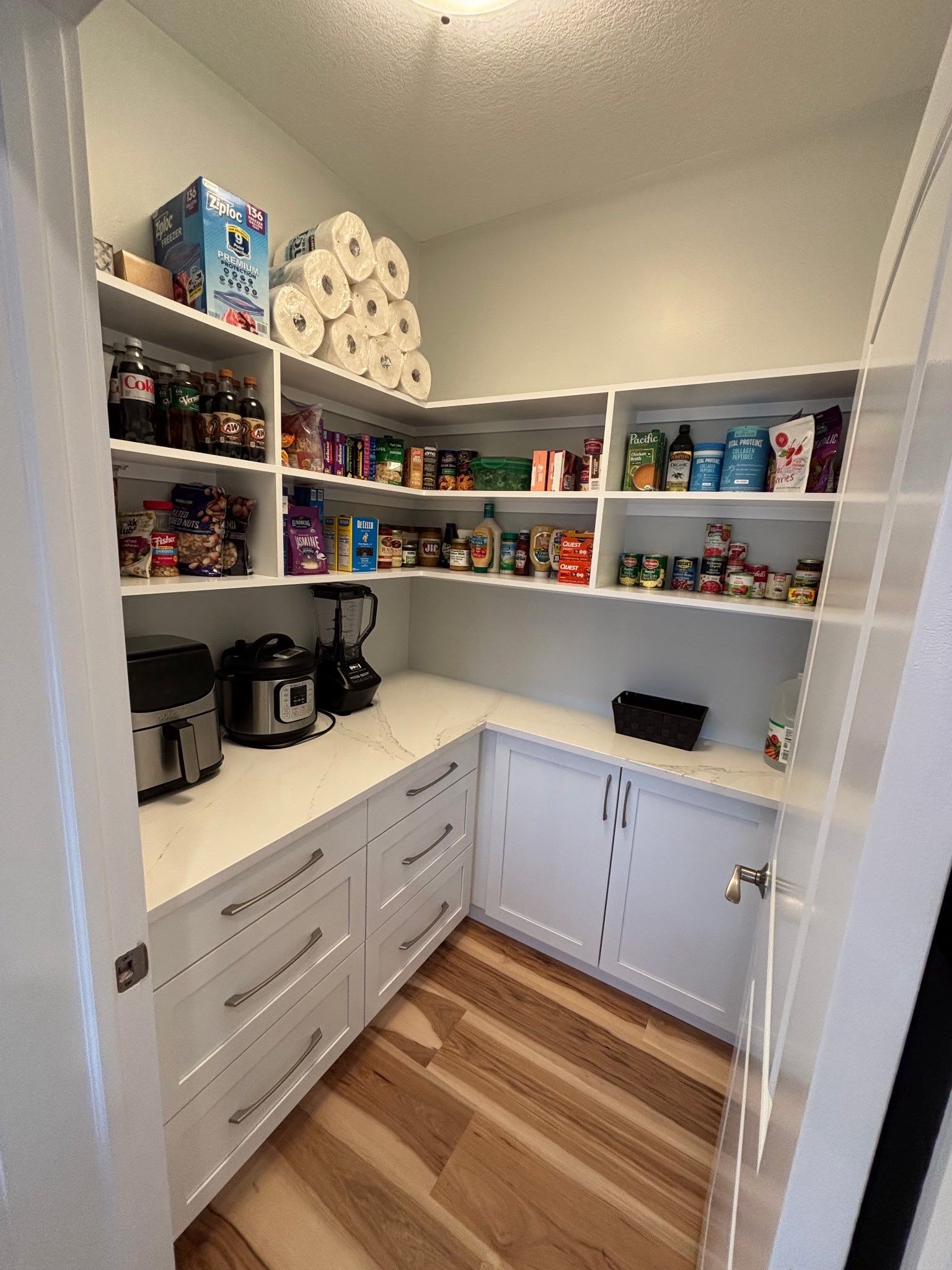 Wide plank natural calico hickory by Ann Arbor Hardwoods