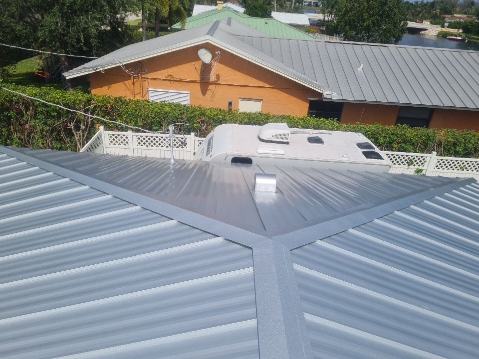 Residential Roofing Installation using 1" Nail strip metal roof by BLUES BROTHERS ROOFING