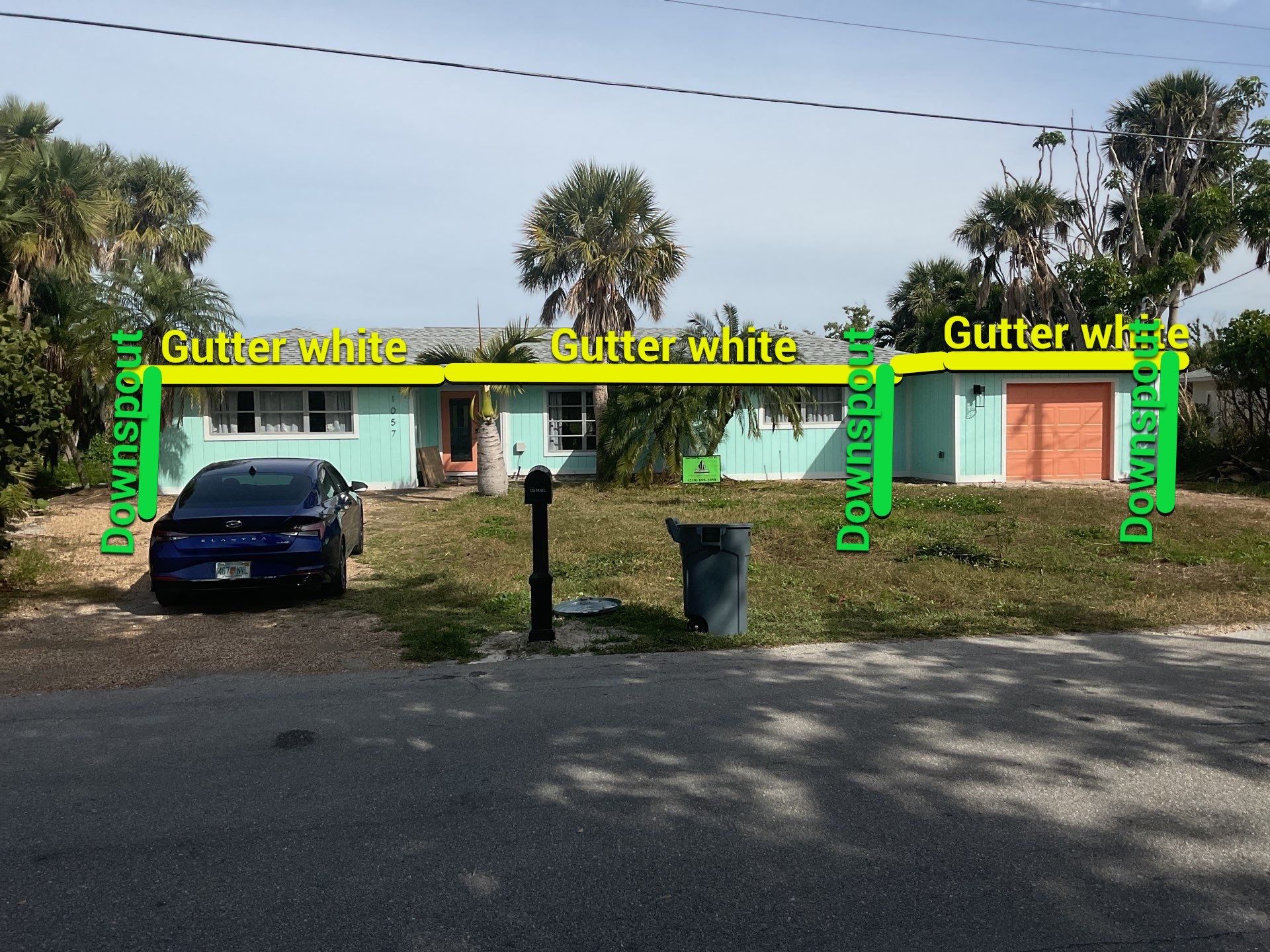 White Seamless Gutters Installation in Sanibel FL by Gutter Professors