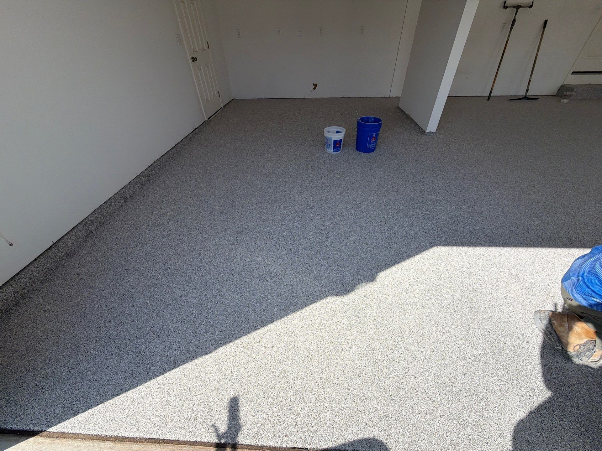 Multi-Car Garage Epoxy Flake Floor Installation in Byron Center by Gordon Painting