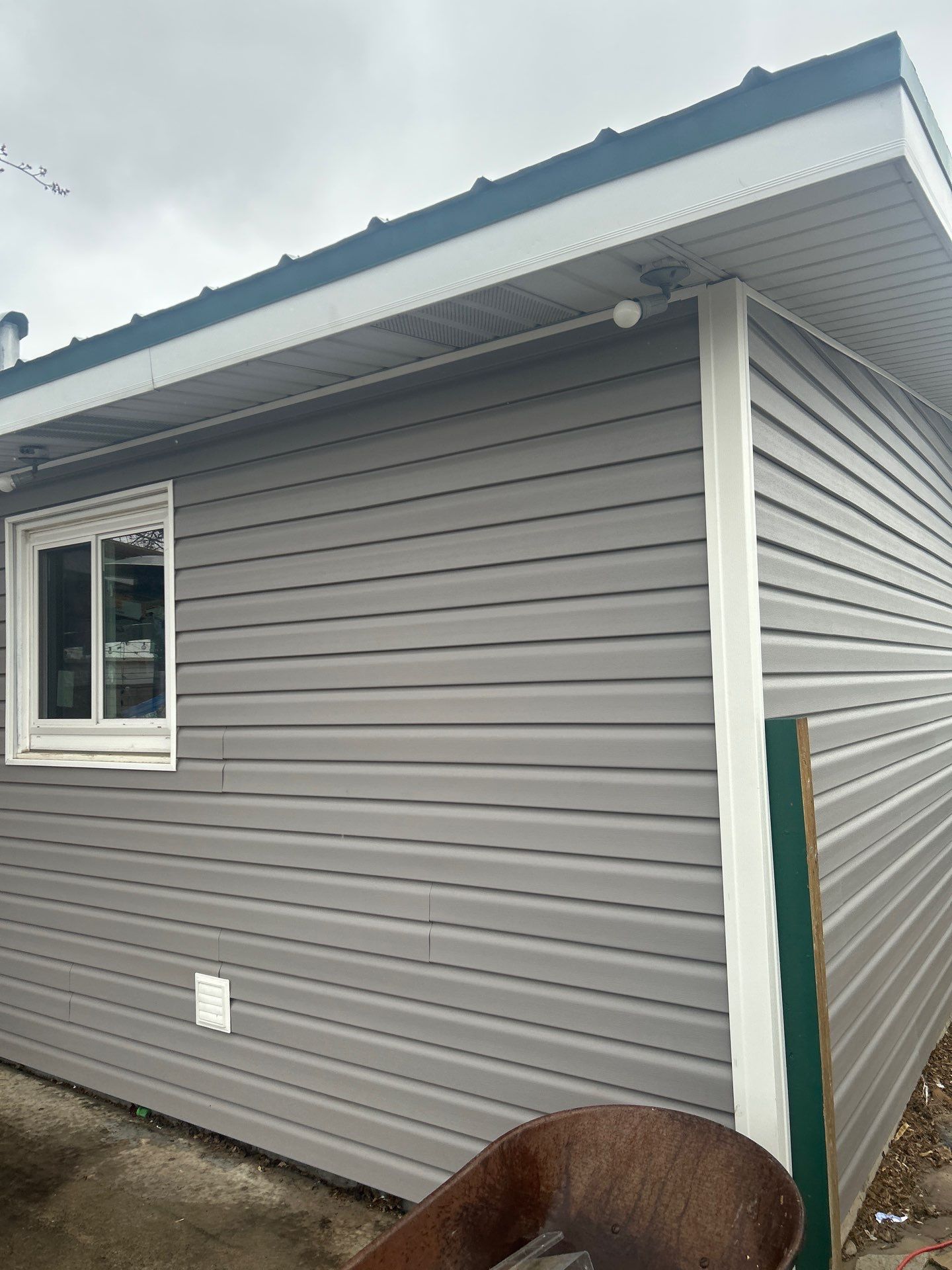 Orem | Elegant Aluminum-to-Vinyl Transformation | Harbor Grey & White by Ideal Siding Utah