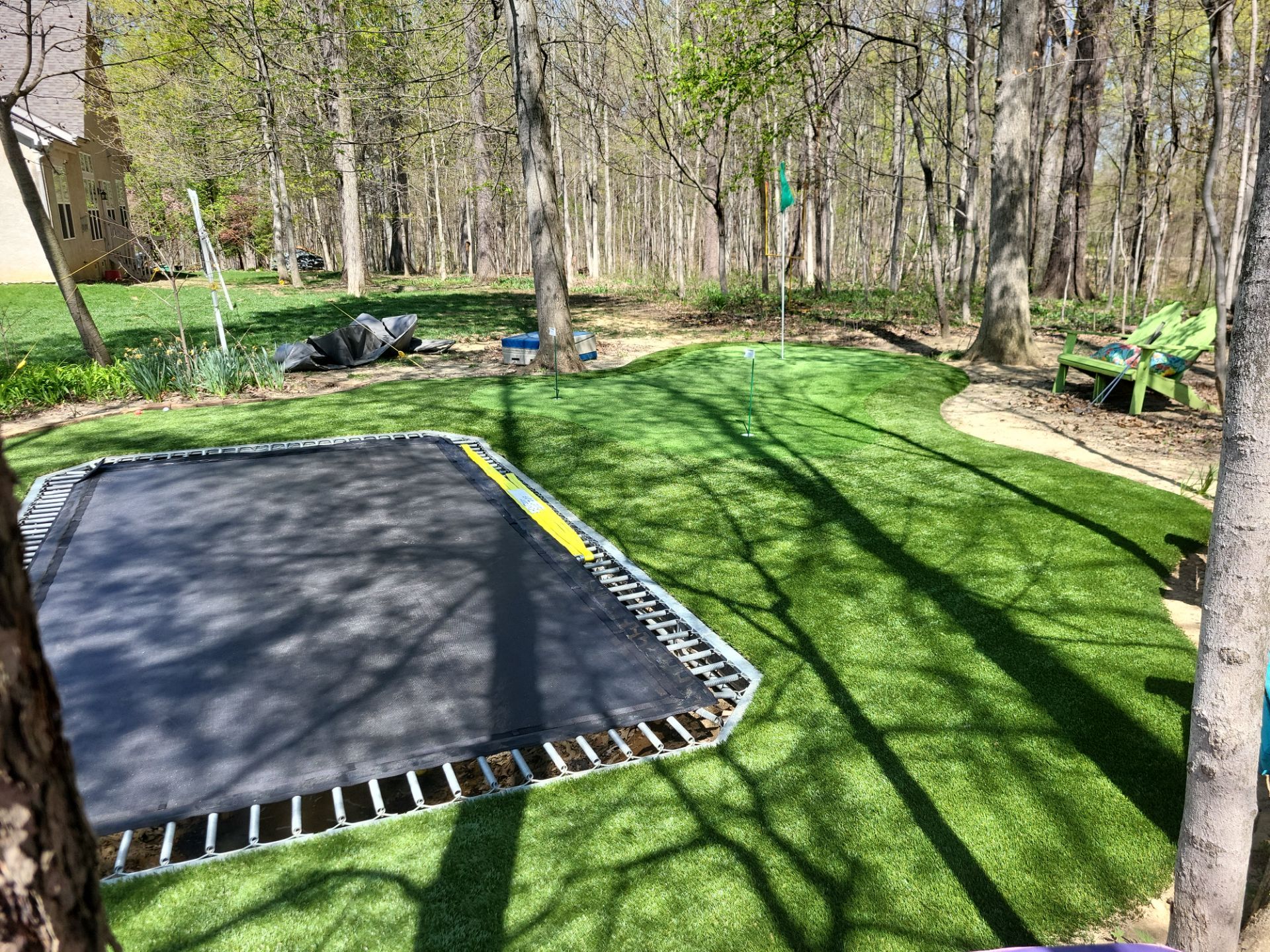 Green and Lawn around trampoline Galena, OH by Southwest Greens Midwest