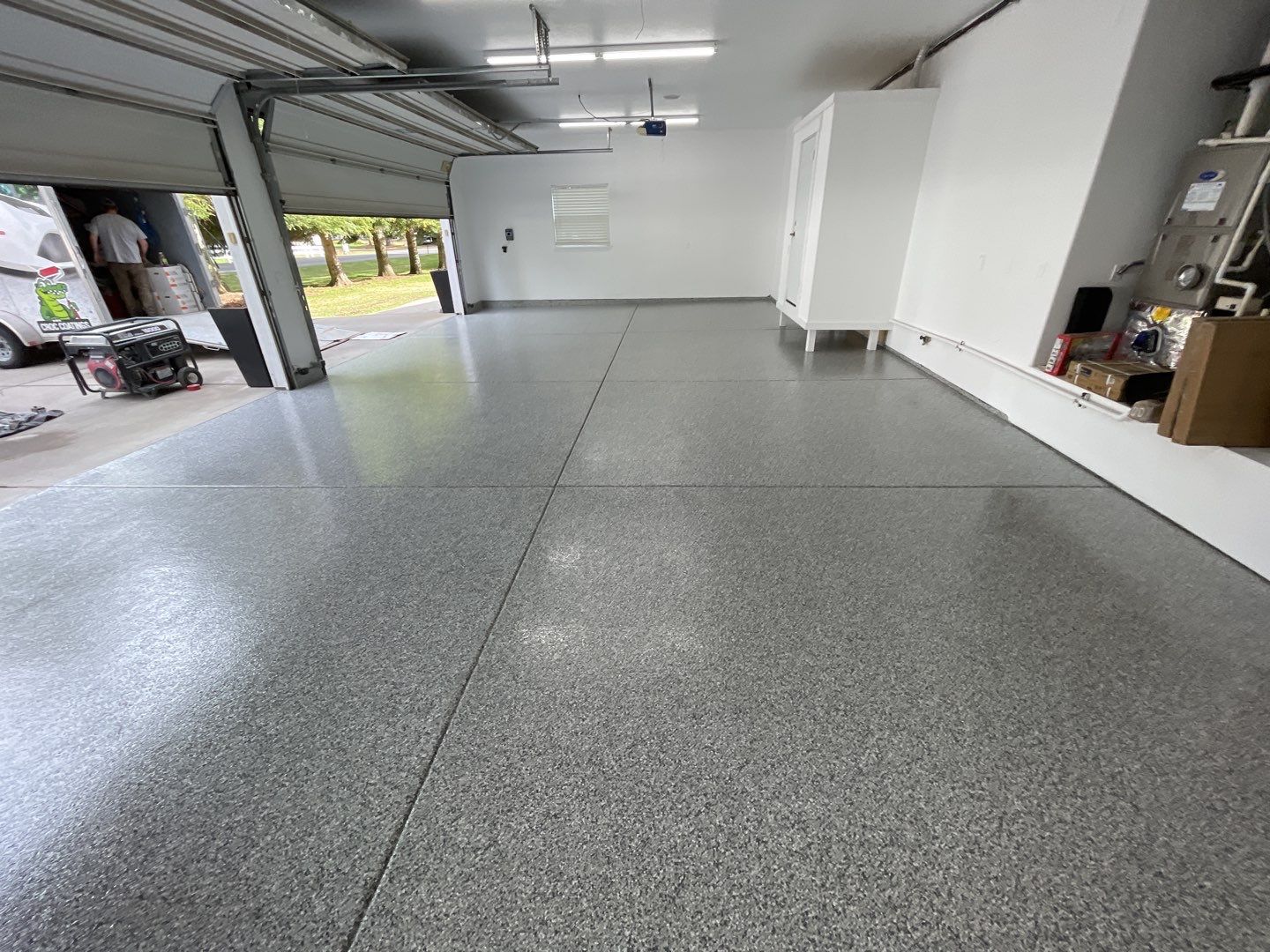 Garage Transformation using Slate Stone by Croc Coatings, LLC