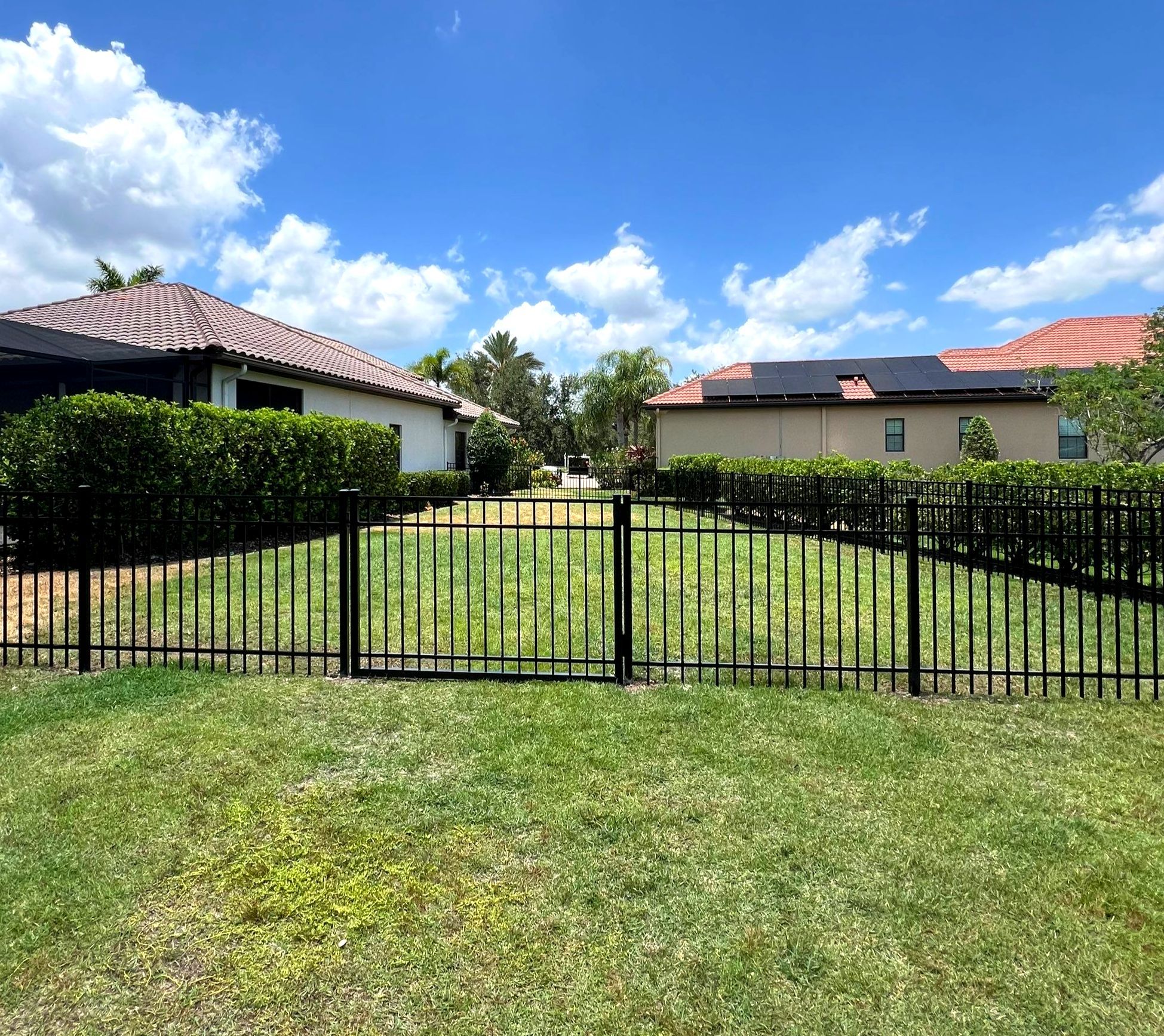 Aluminum Fence Installation using Black 3 Rail Aluminum Fence by Asap fence and gates, LLC