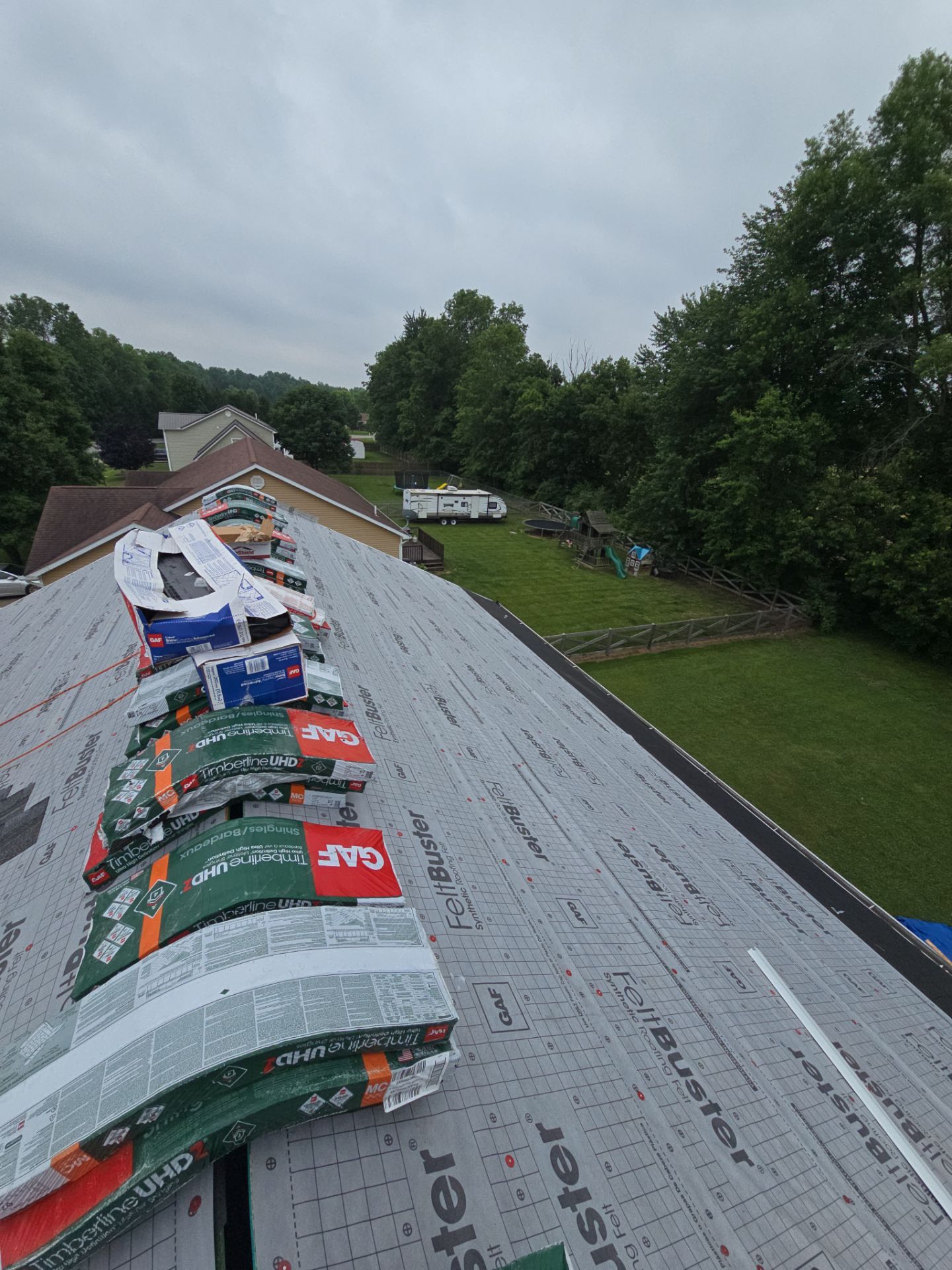 GAF Timberline HDZ Pewter Shingle Roof Replacement in Mt Orab by Empire Contractors