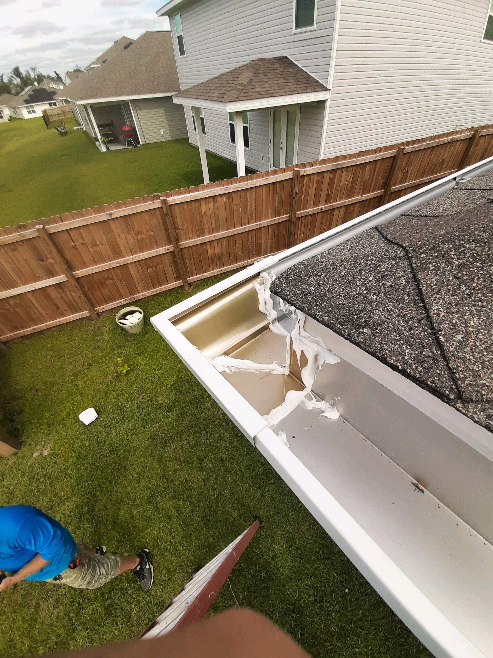 Gutter Installation using K-Style Seamless Gutters and Soffit and Fascia Replacement by Gutter Professors