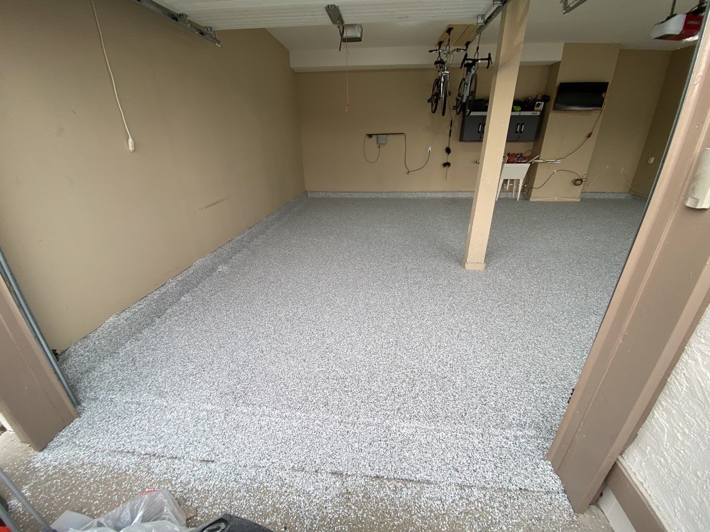 Garage using Slate Stone by Select Painting, Coatings & Garage Cabinets