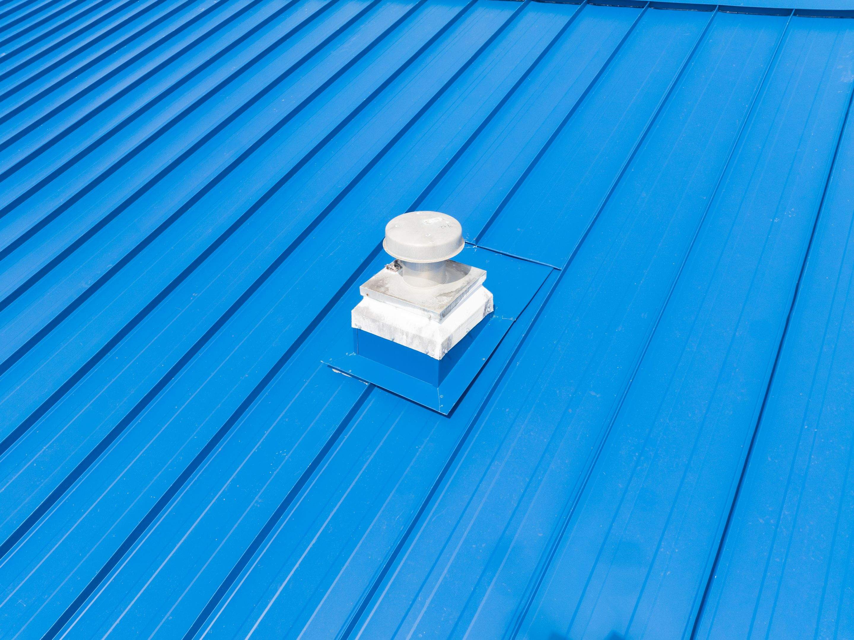 24ga 1.5" Mechanical Seam Slate Blue by Total Roofing System The Metal Roof Experts