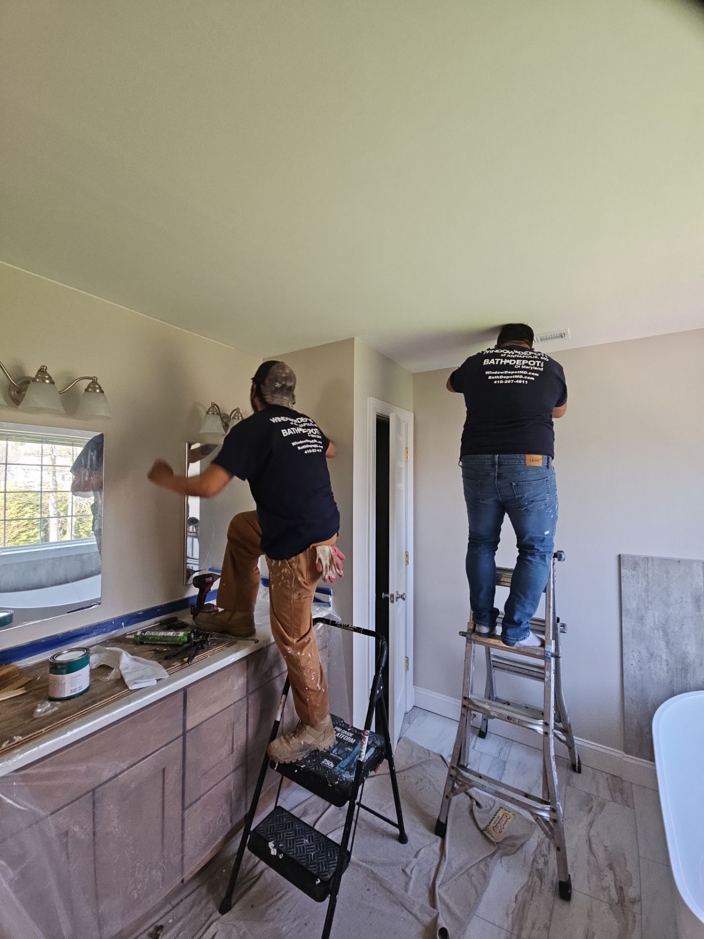 Complete master bathroom remodel/Full window replacement by Window Depot of Annapolis