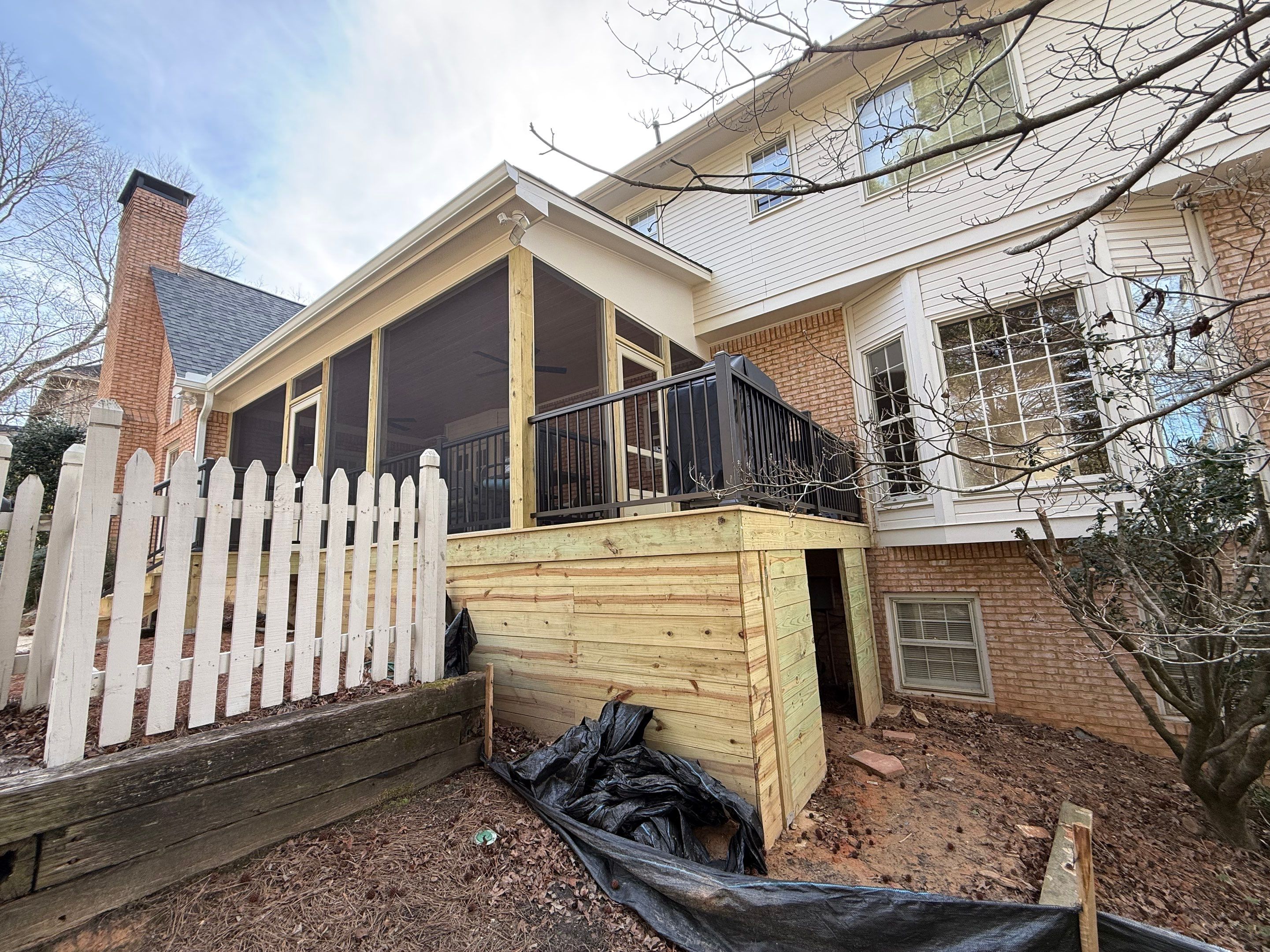 Custom Screened-In Porch and Multi-Level Deck Addition in Atlanta by Swift Home Renovations