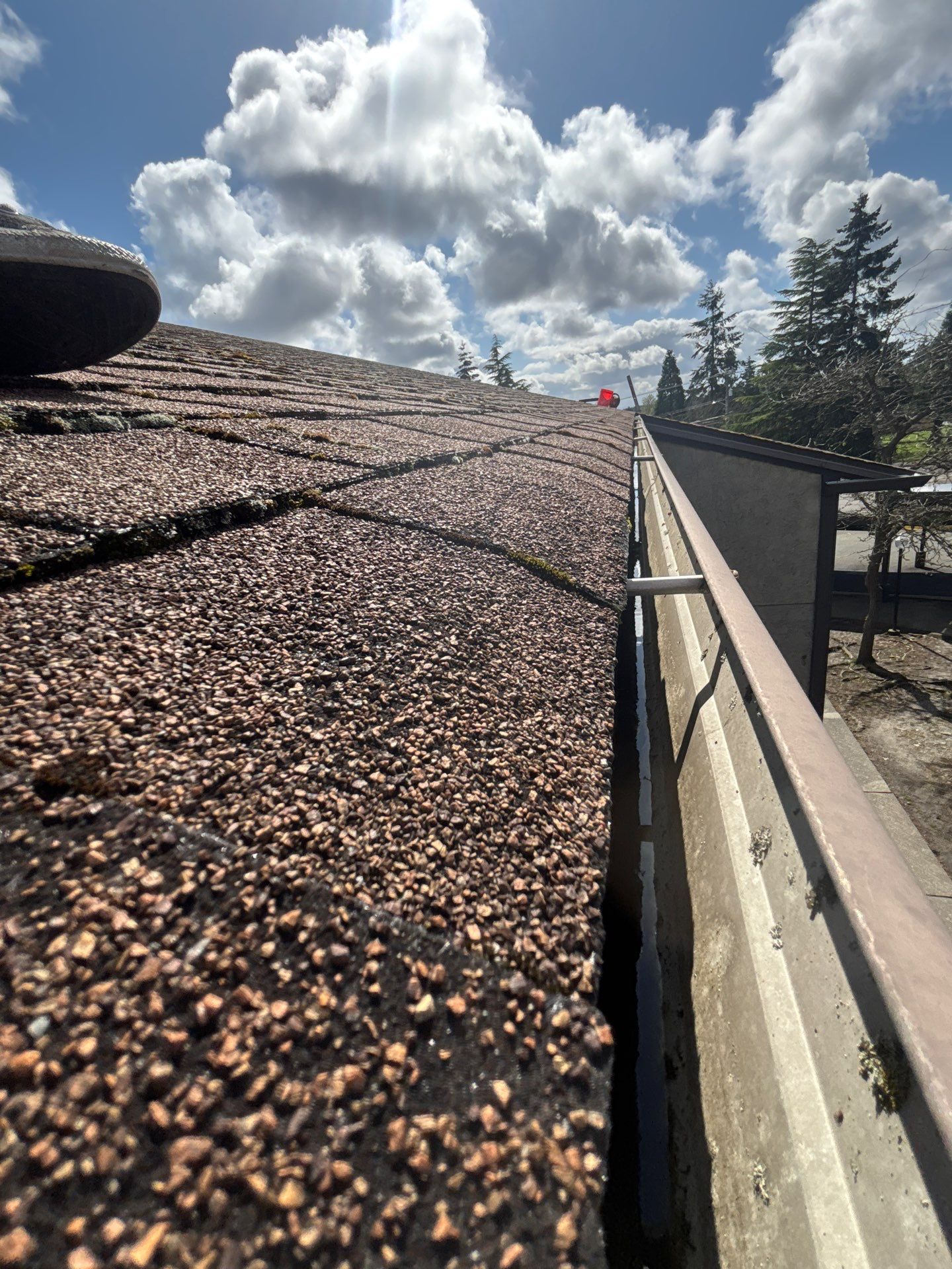 HOA gutter cleaning after photo.