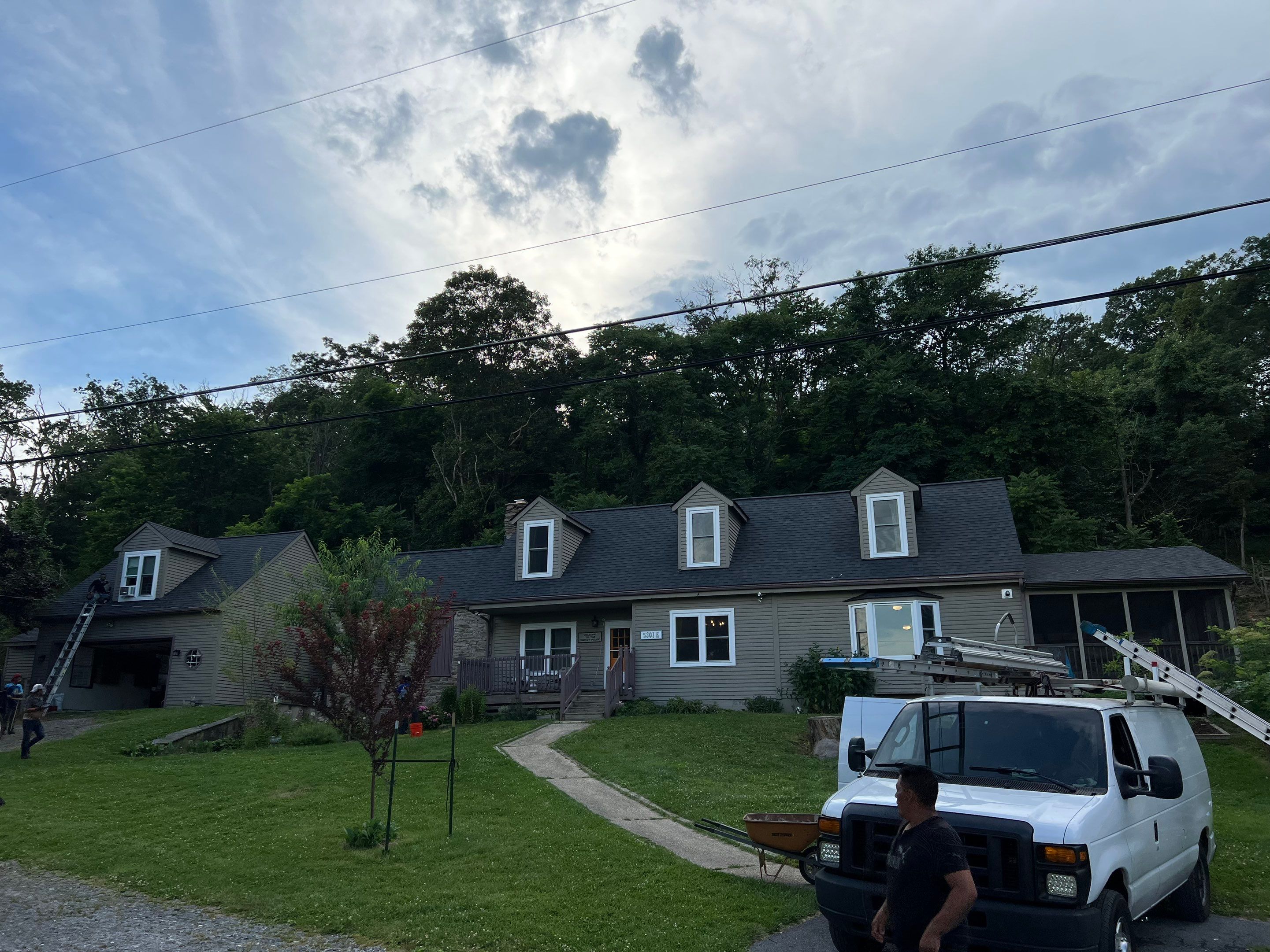 Residential Roofing Installation using Atlas Pinnacle Pristine Black Architectural Shingles by Frederick Roof Repair