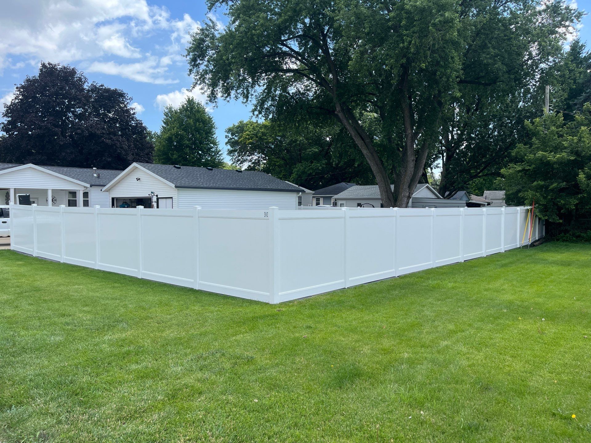 White Vinyl Privacy and Picket Fence Installation in Waterloo by Perfect Picket Fence and Stain