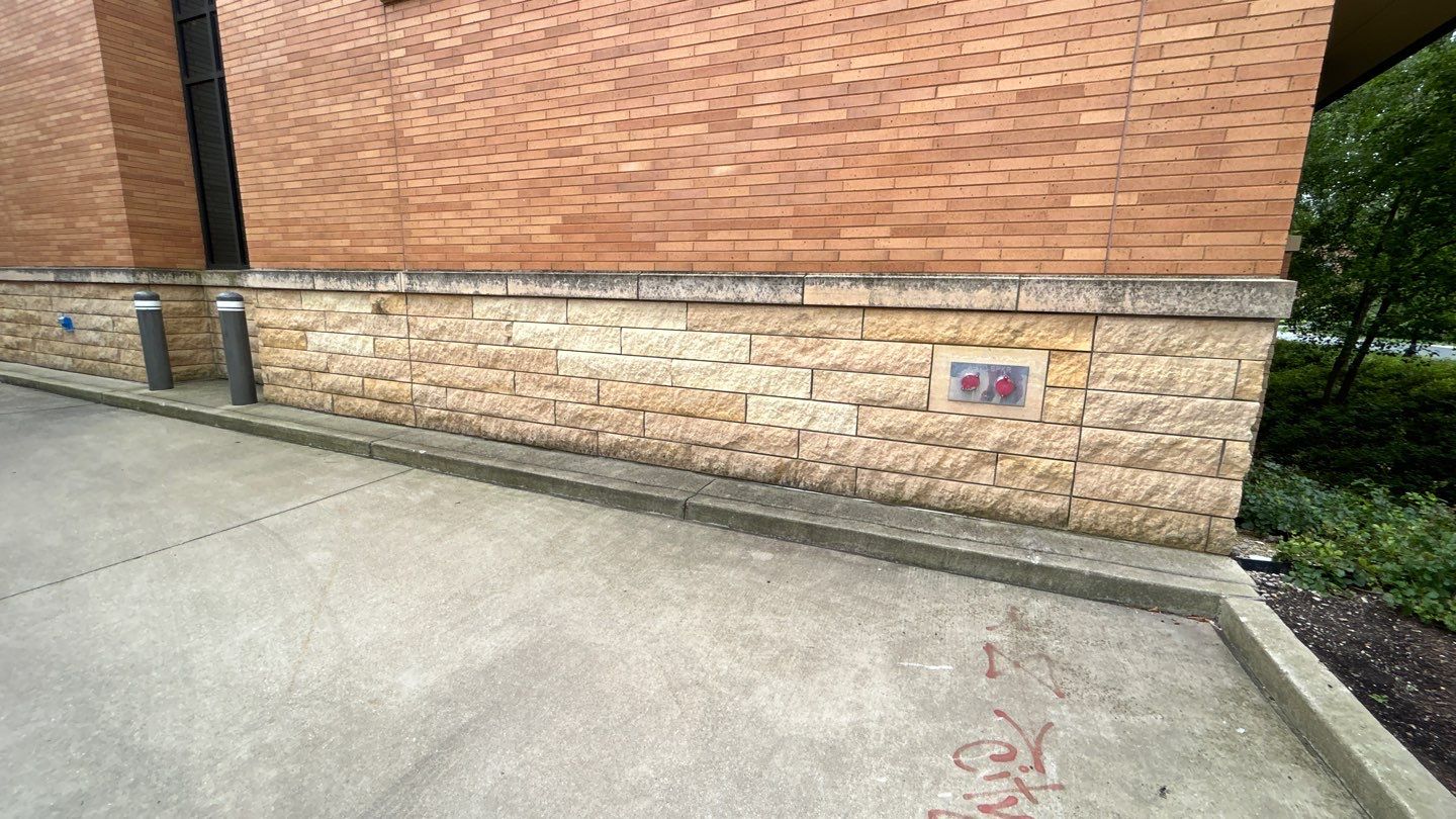 natural stone using Algaecide, soft wash soap by Northern Power Washing LLC.