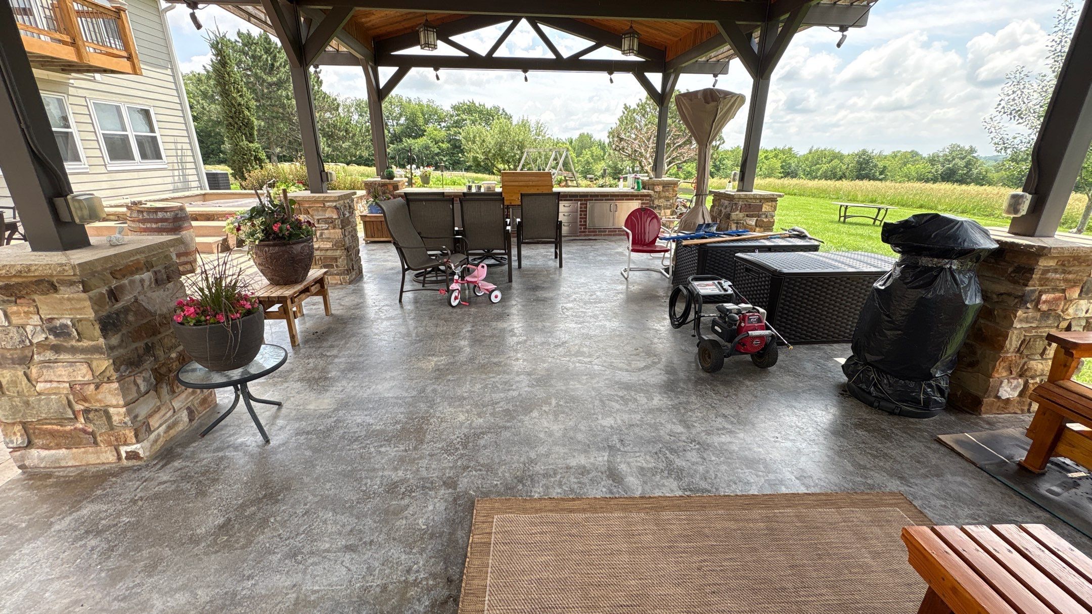 Custom Back Patio Resurface - Kearney, MO by Big Red Decorative Concrete, LLC