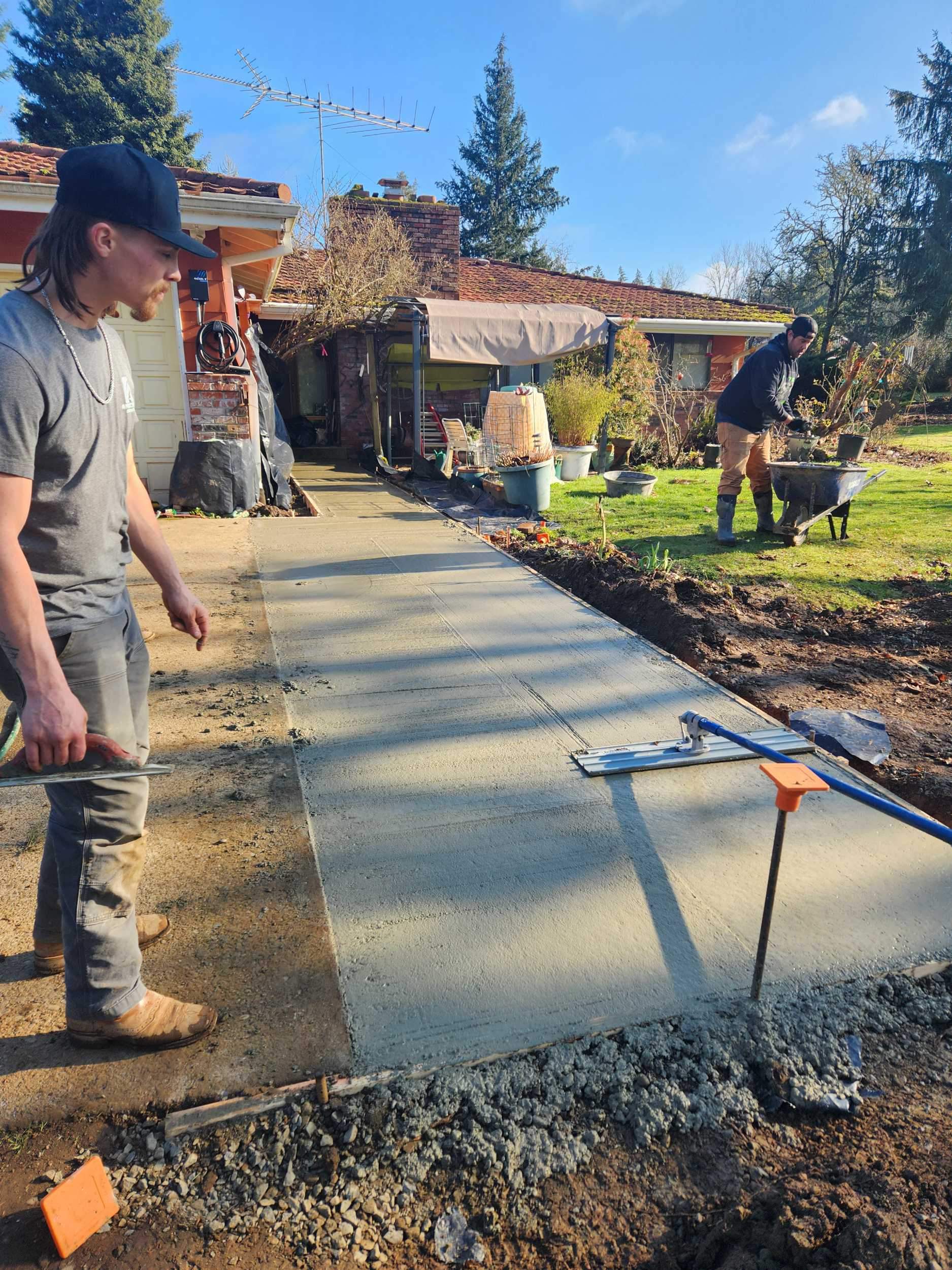 Oregon City Residential Concrete Walkway and Driveway Extension by American Made Construction 